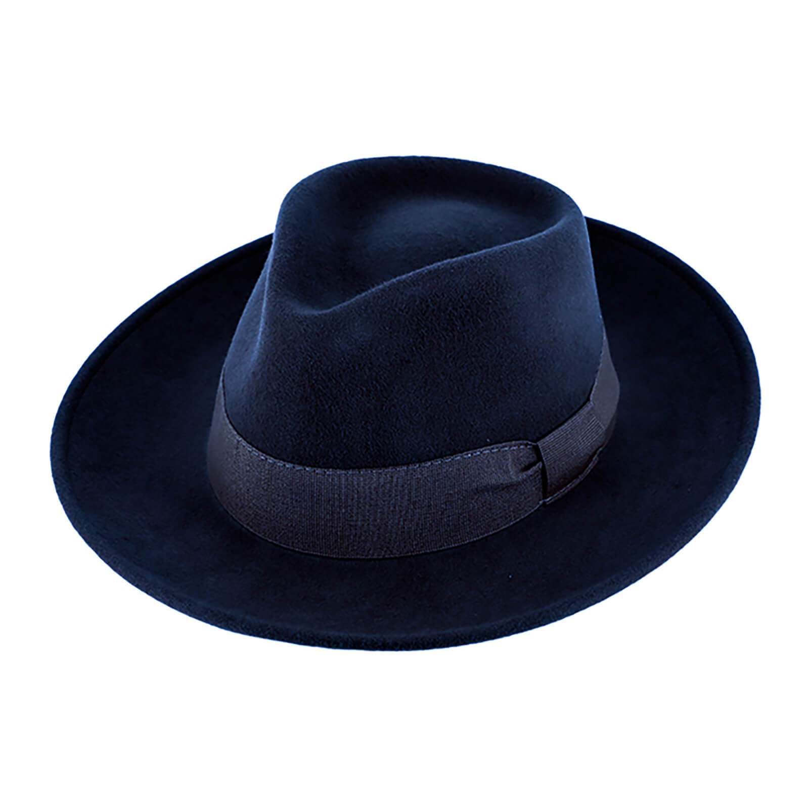Fiebig Wollfilzhut Fedora waterproof und crushable Marineblau