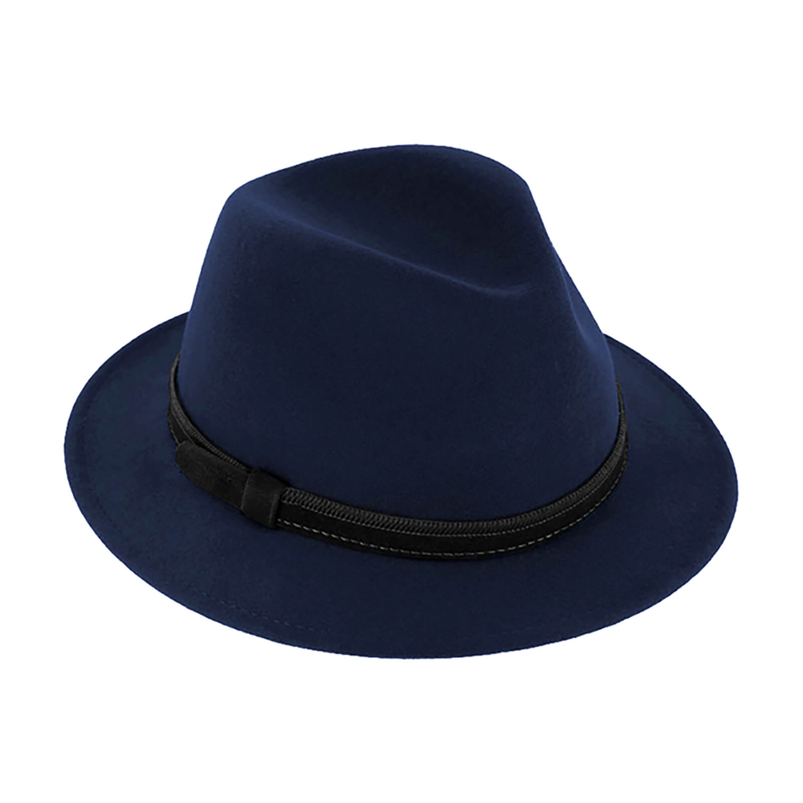Fiebig Wollfilzhut Traveller mit kurzer Krempe und Ohrenklappen Marineblau