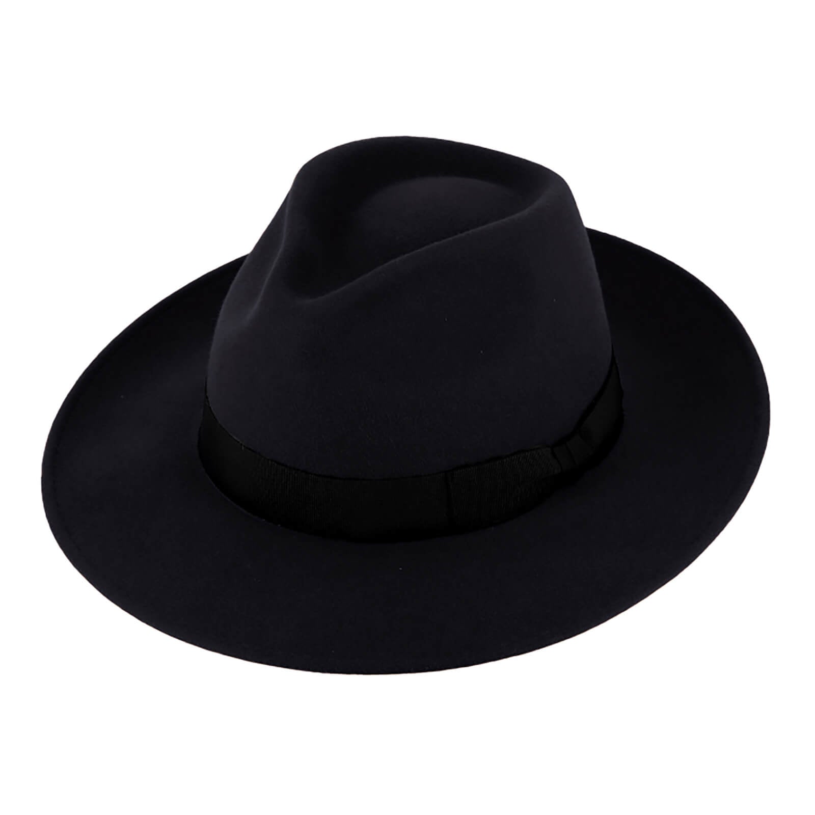 Fiebig Haarfilzhut Fedora uni Marineblau