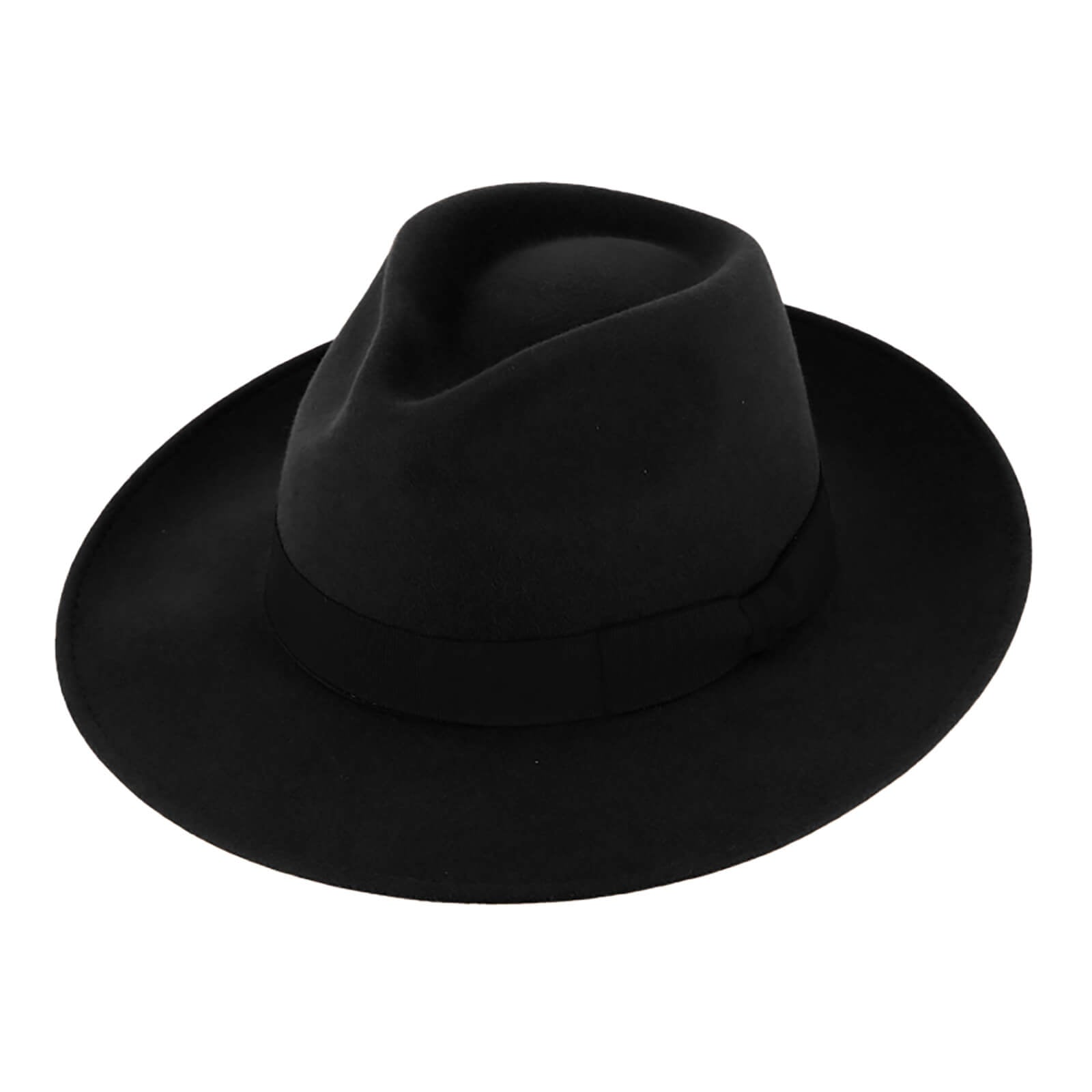 Fiebig Haarfilzhut Fedora uni Schwarz
