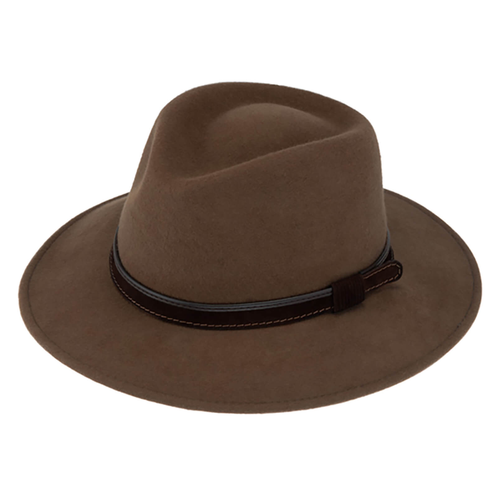Fiebig Wollfilzhut Traveller uni waterproof und crushable Cognac