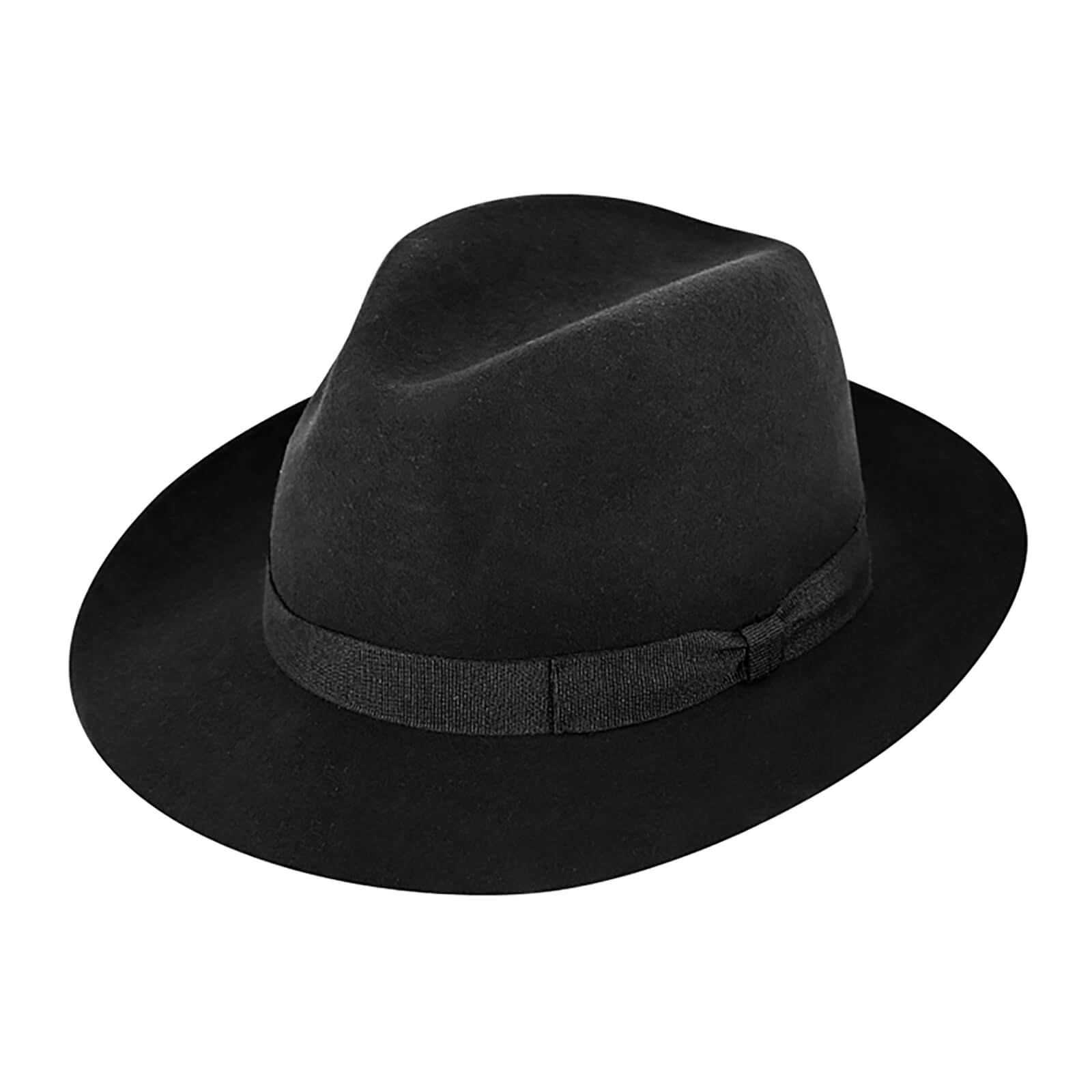 Fiebig Wollfilzhut Fedora mit Ripsband Schwarz