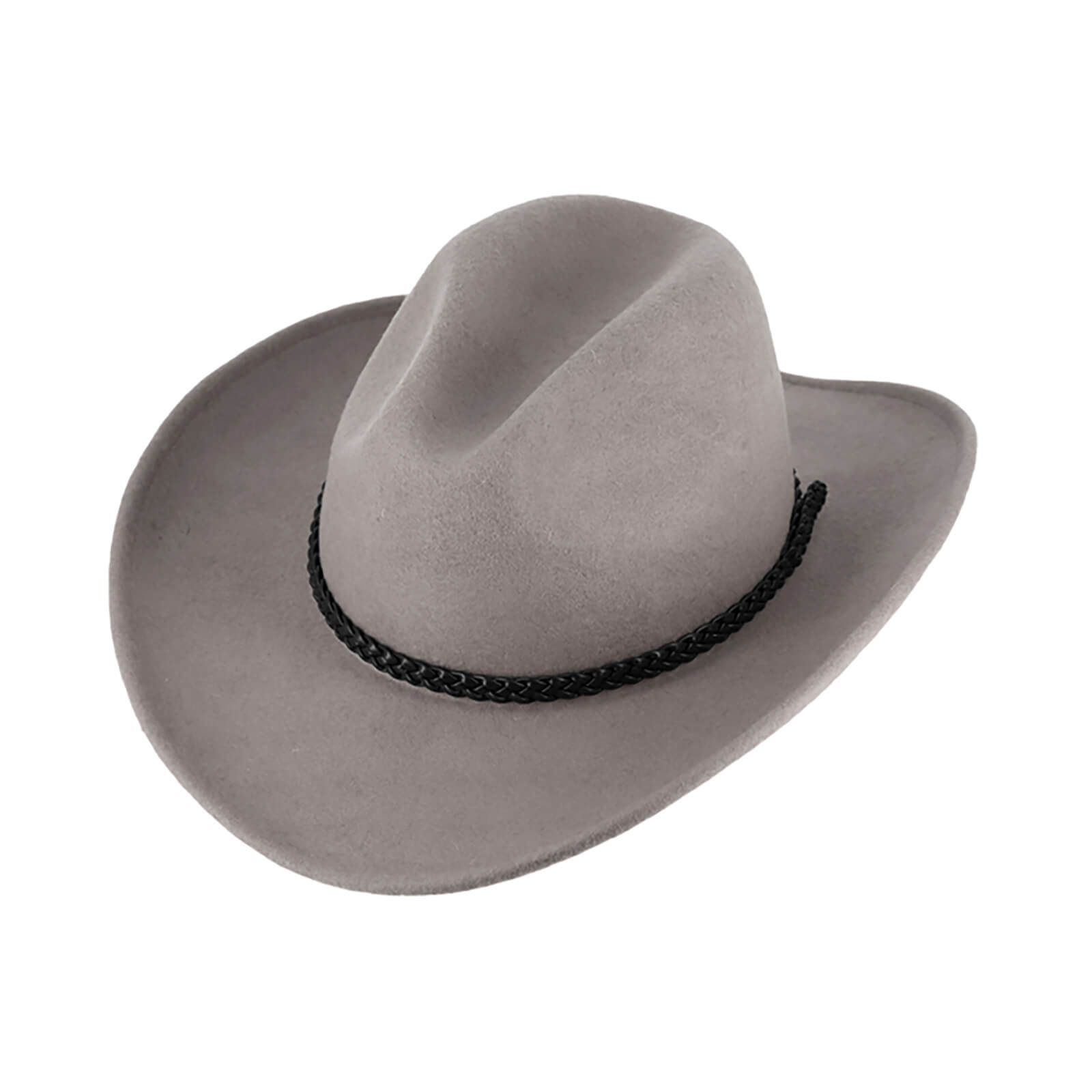 Fiebig Wollfilzhut Western Chuck mit Kunstlederband Hellgrau
