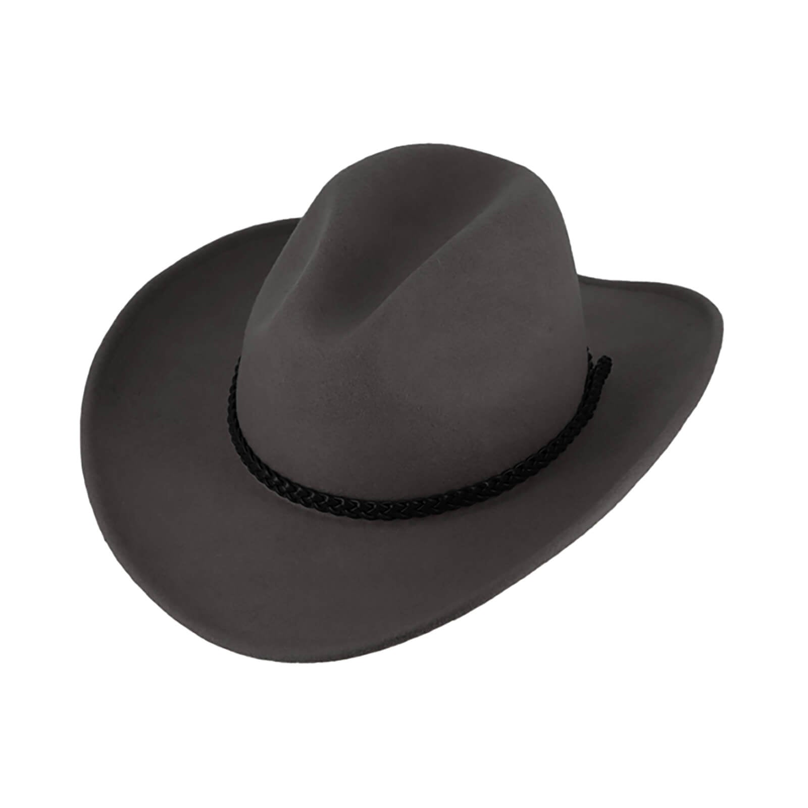 Fiebig Wollfilzhut Western Chuck mit Kunstlederband Steingrau