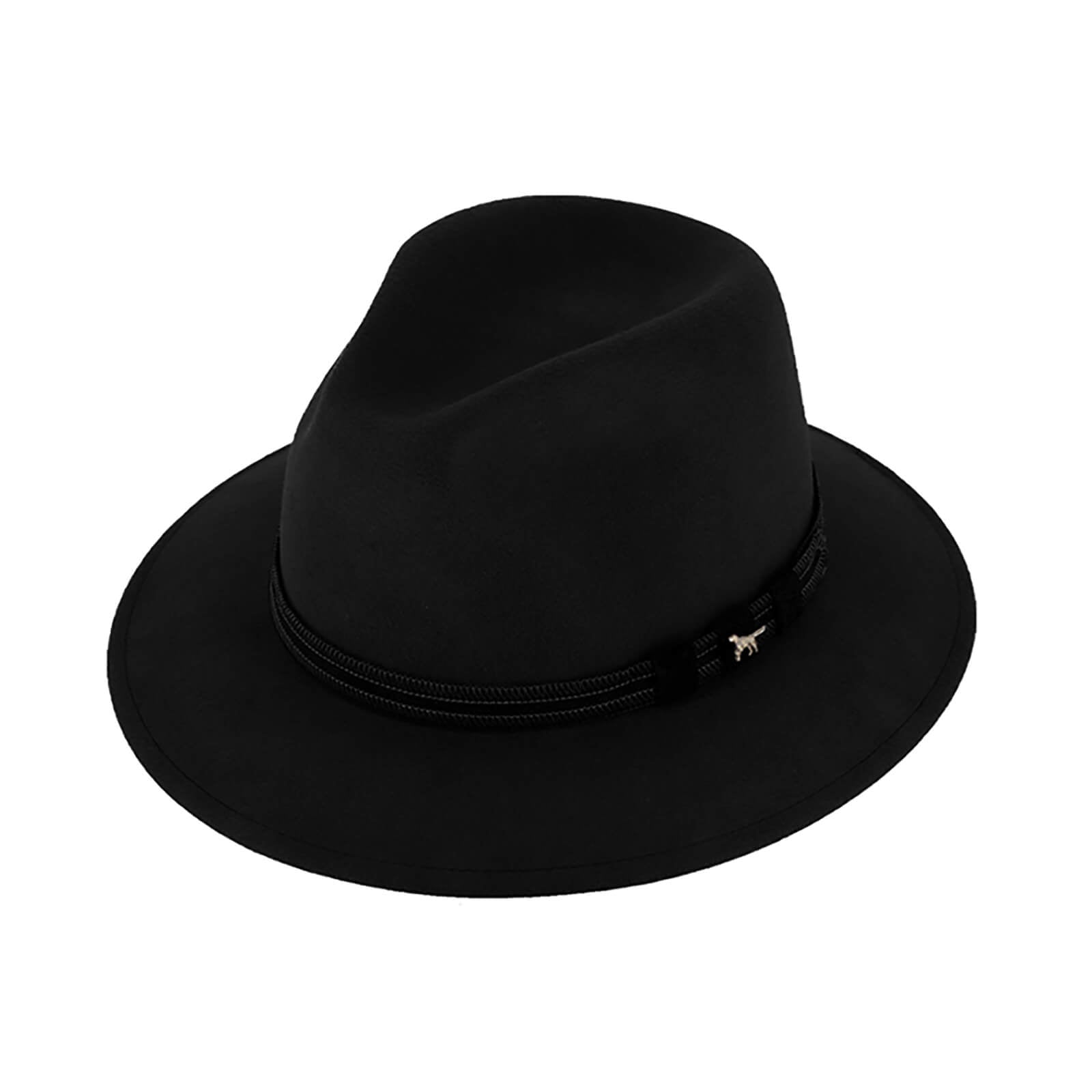 Fiebig Wollfilzhut Traveller mit Metallpin waterproof und crushable Schwarz