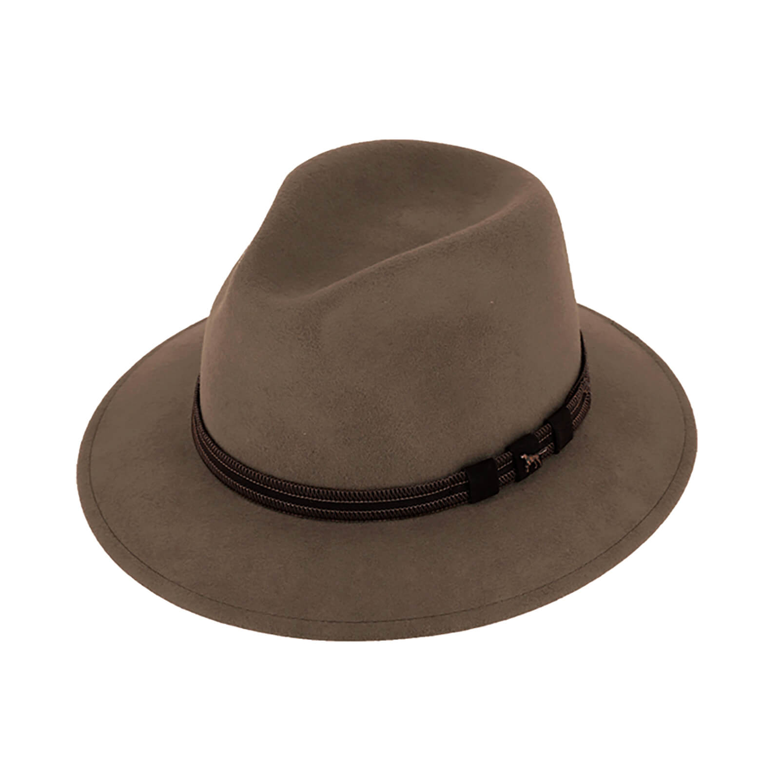 Fiebig Wollfilzhut Traveller mit Metallpin waterproof und crushable Braun
