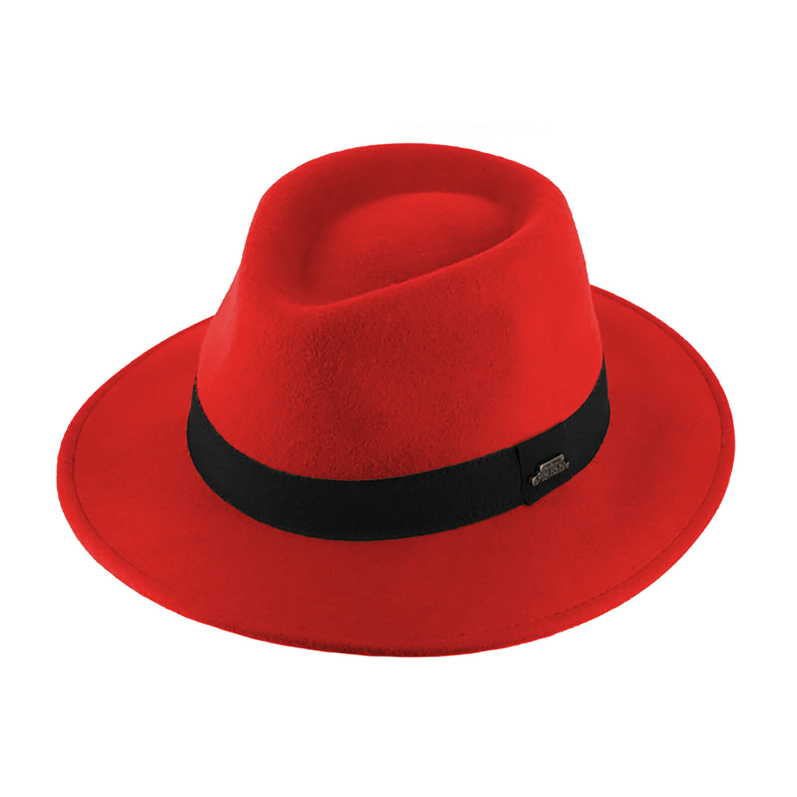 Fiebig Wollfilzhut Fedora waterproof und crushable Rot