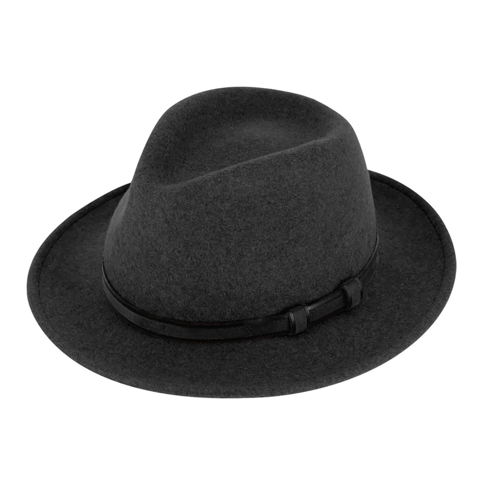 Fiebig Wollfilzhut Fedora melange waterproof und crushable Anthrazit