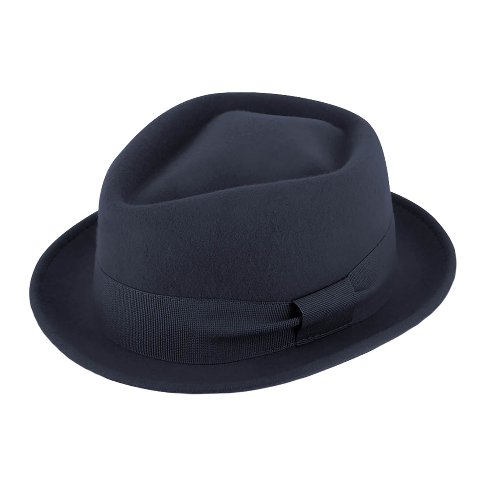 Fiebig Wollfilzhut Pork Pie Diamond uni Marineblau