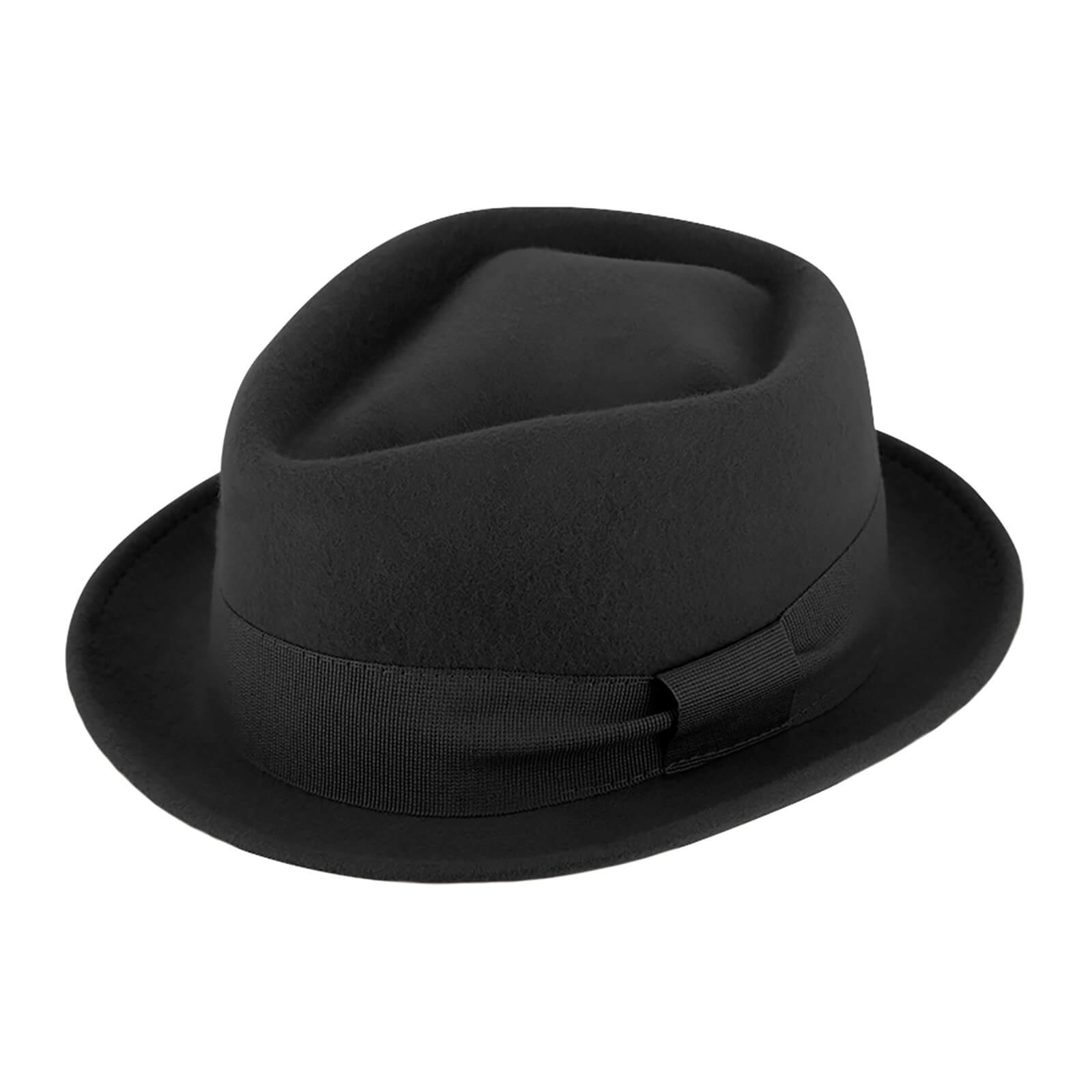 Fiebig Wollfilzhut Pork Pie Diamond uni Schwarz