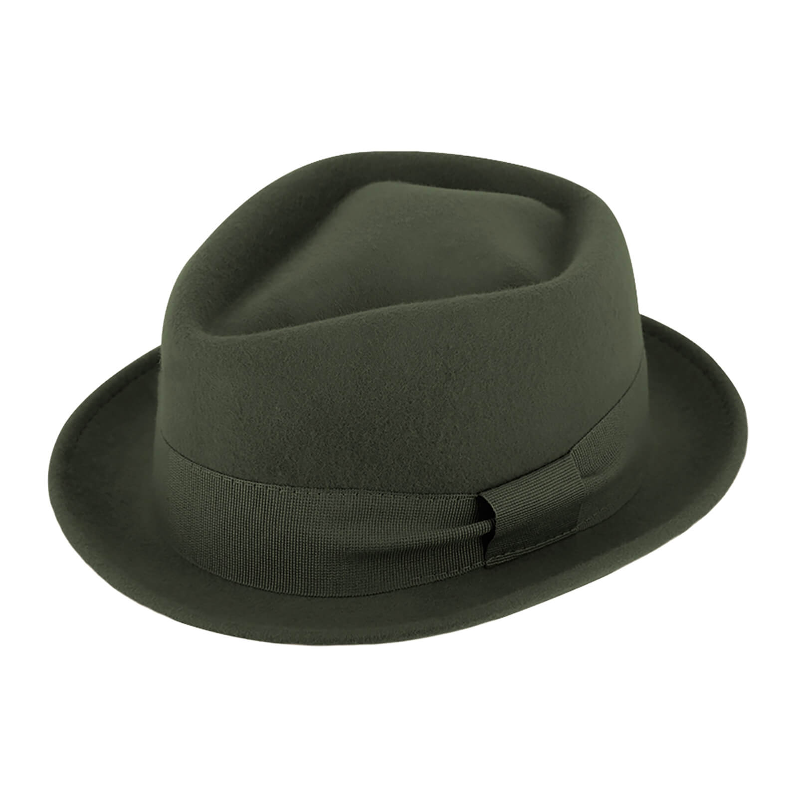 Fiebig Wollfilzhut Pork Pie Diamond uni Oliv