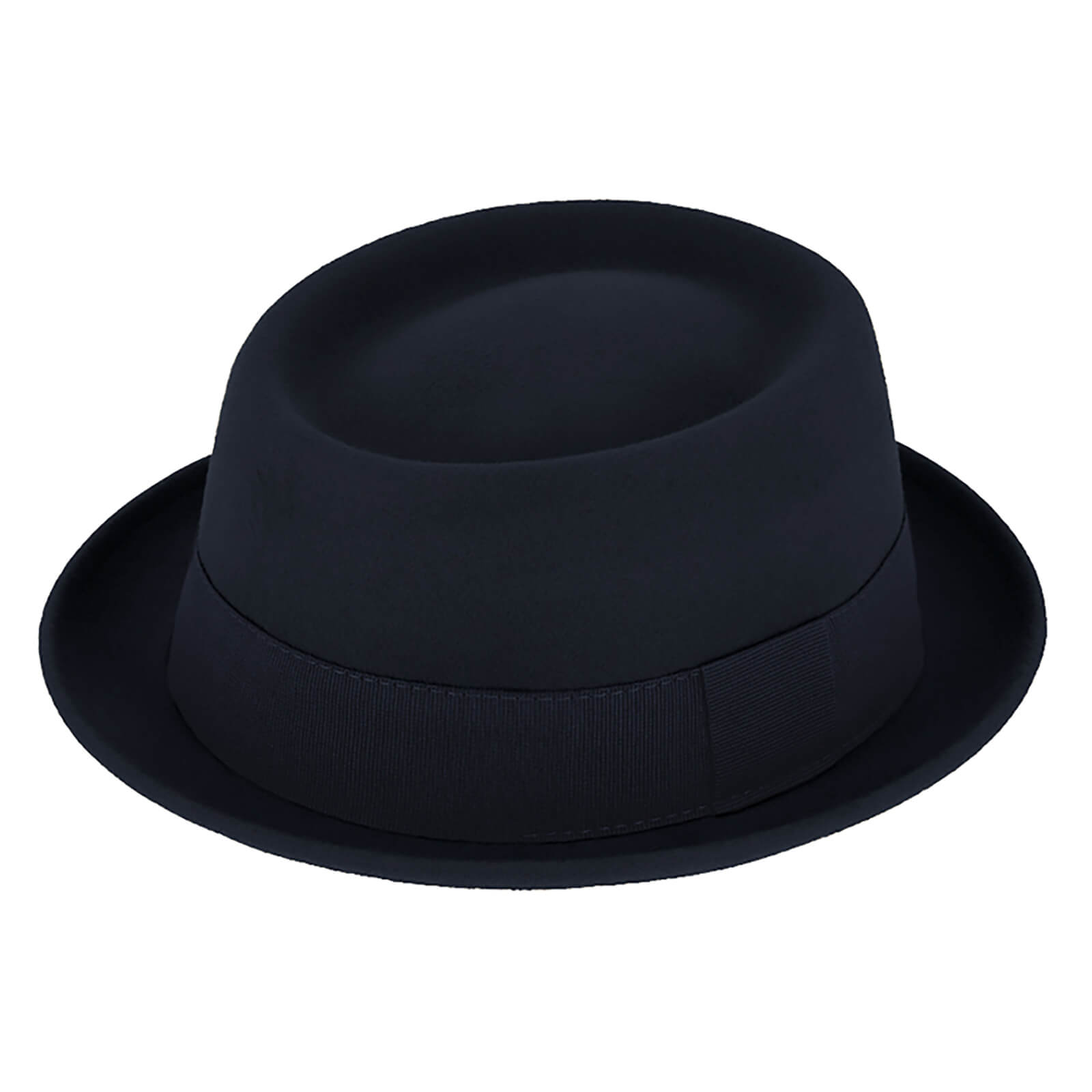 Fiebig Wollfilzhut Pork Pie mit Ripsband Marineblau