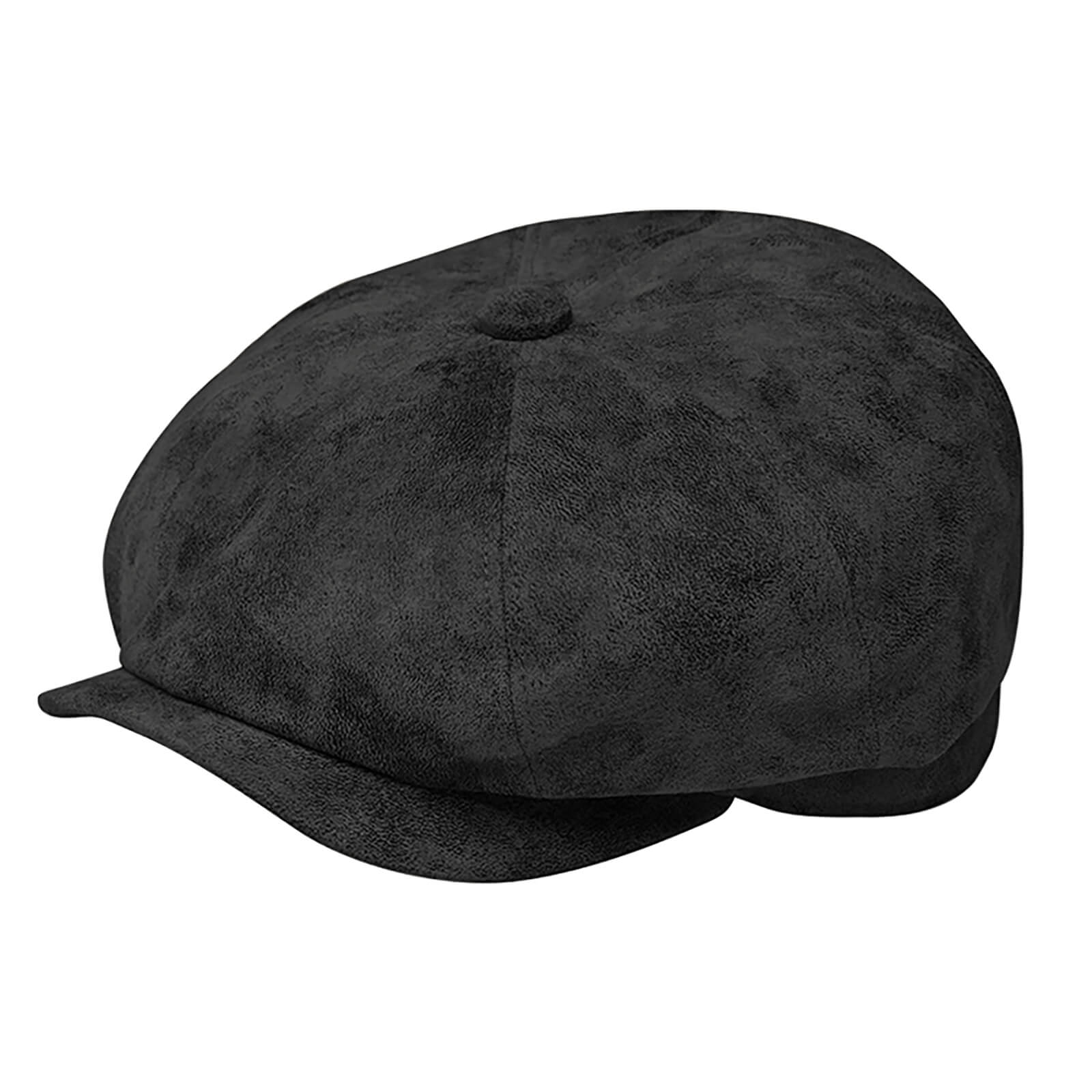 Fiebig 8-Panel Cap Leder Schwarz