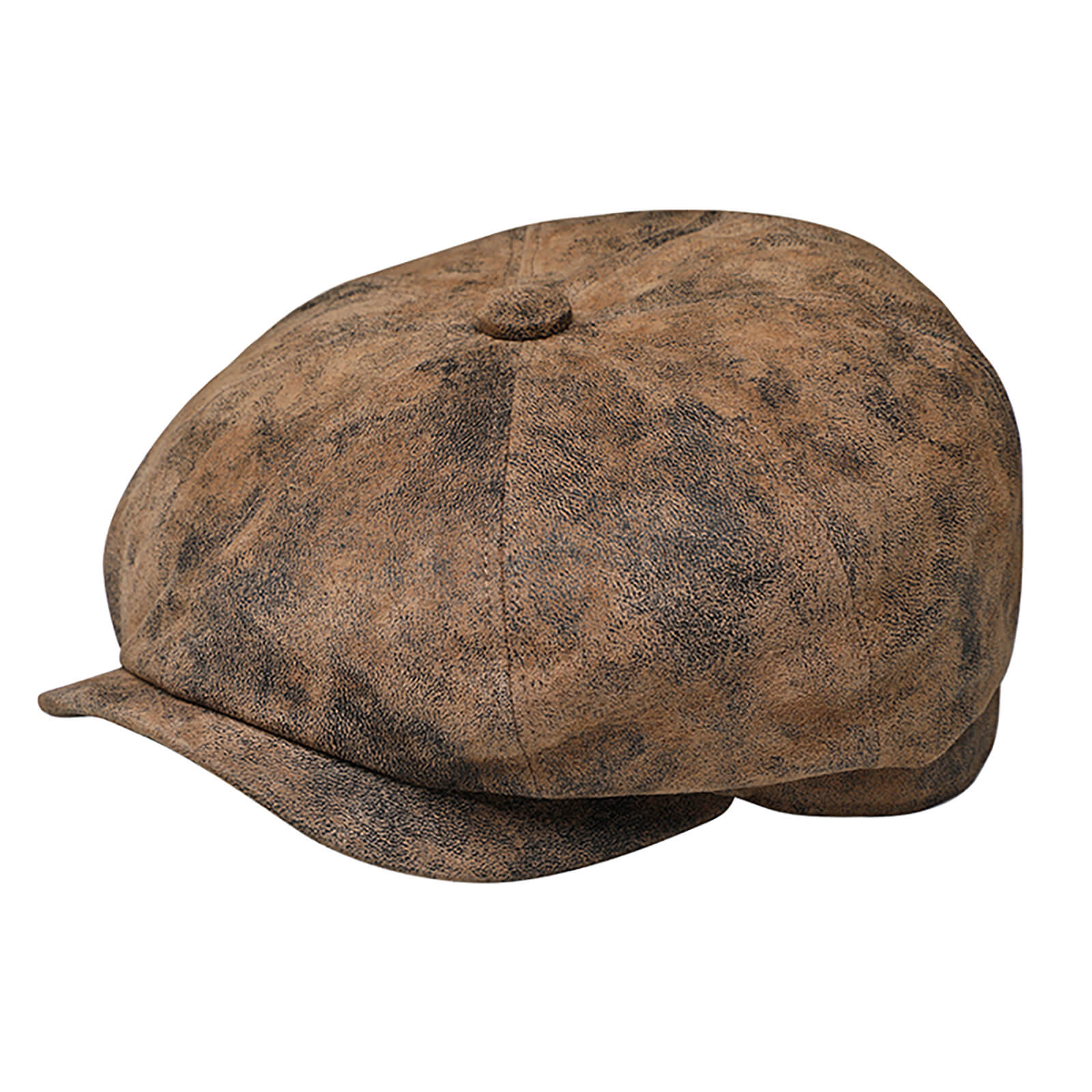 Fiebig 8-Panel Cap Leder Braun