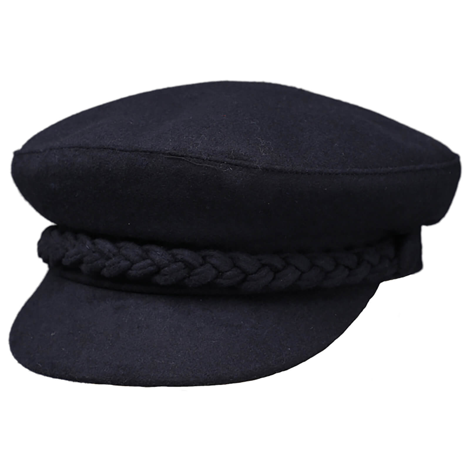 Fiebig Schiffermütze uni mit breiter Kordel Marineblau