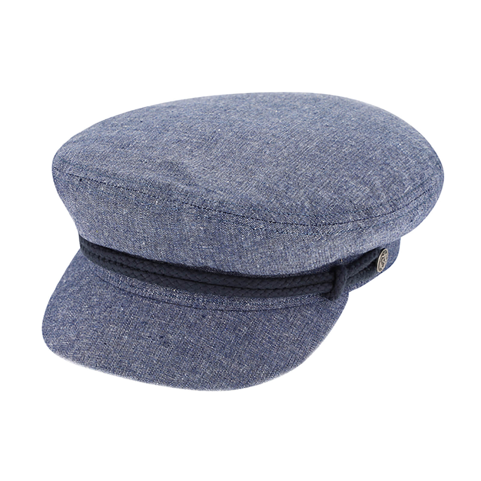 Fiebig Schiffermütze Baumwolle mit Kordel und Ankerknöpfen Marineblau