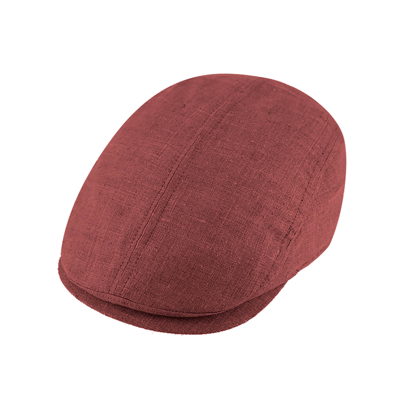 Fiebig Flatcap Leinen uni Erdbeerrot