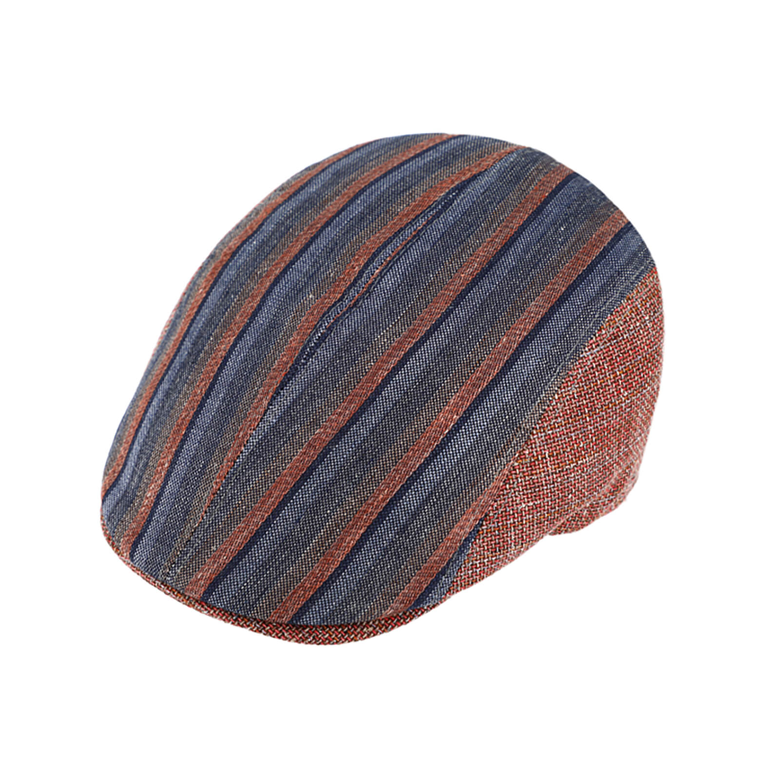 Fiebig Flatcap Leinen gestreift und meliert Rost