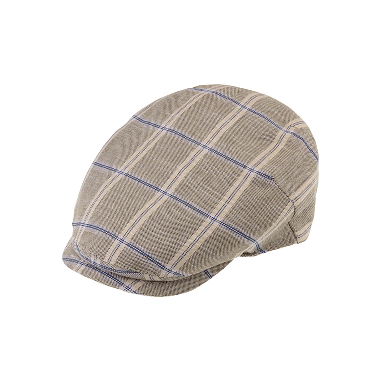 Fiebig Flatcap dreifarbiges Karomuster Beige