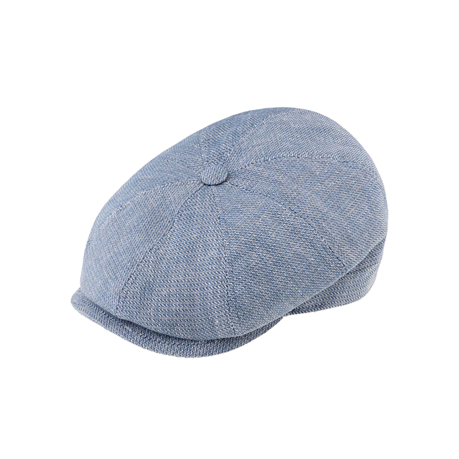 Fiebig 8-Panel Cap Leinen meliert mit Steg Jeansblau