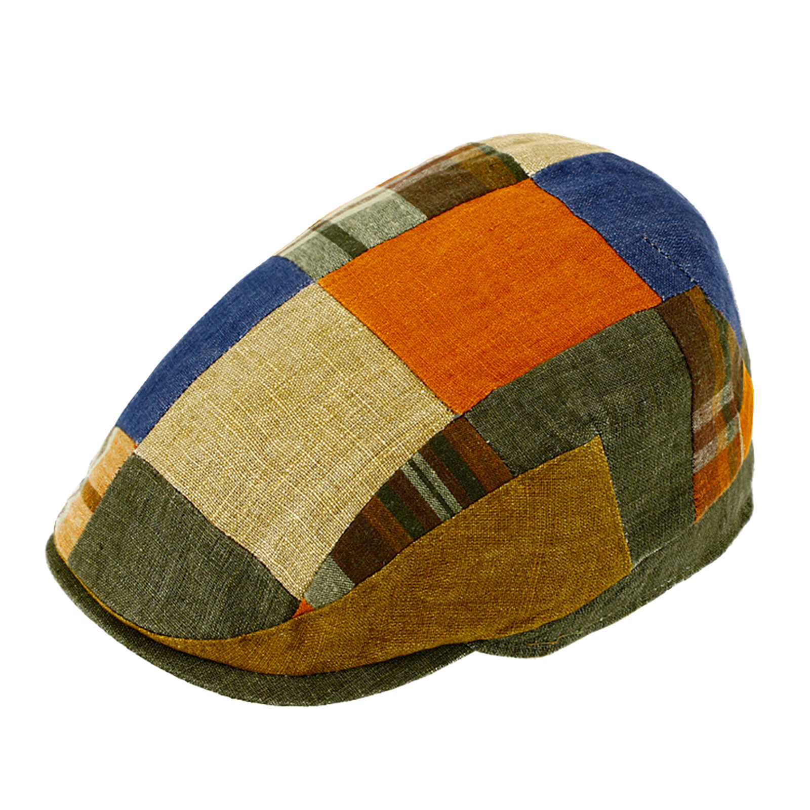 Fiebig Flatcap Patchwork Steg und Schild uni UV-Schutz Oliv