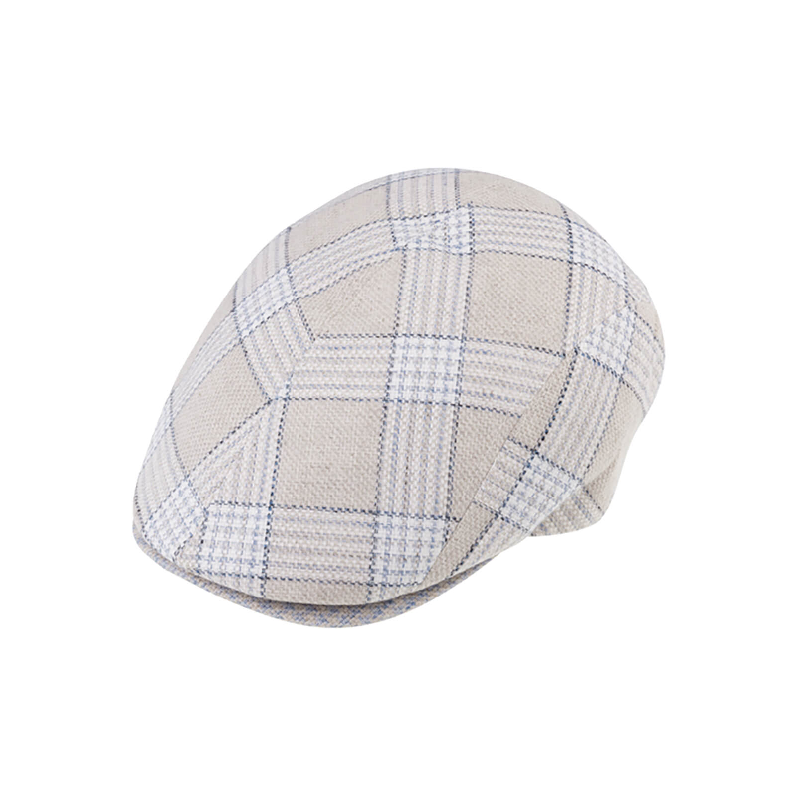 Fiebig Flatcap Hanf kariertes Muster Jeansblau