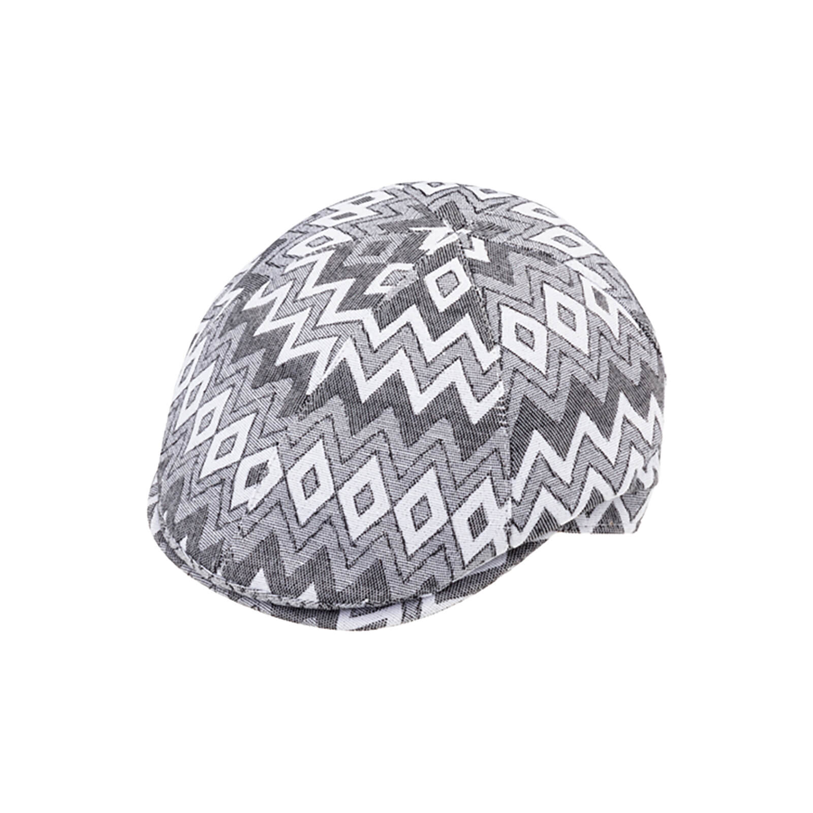 Fiebig Flatcap Zickzackmuster UV-Schutz Schwarz