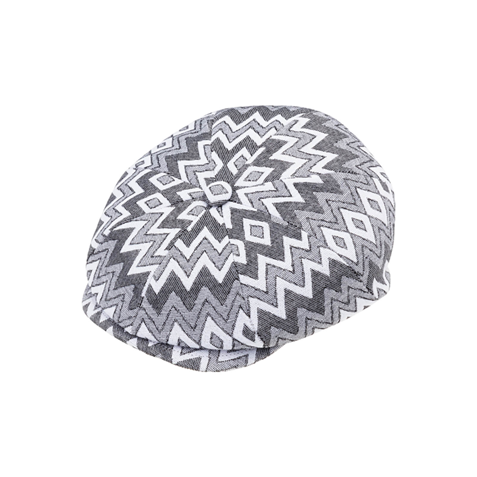 Fiebig 8-Panel Cap Zickzackmuster UV-Schutz Schwarz