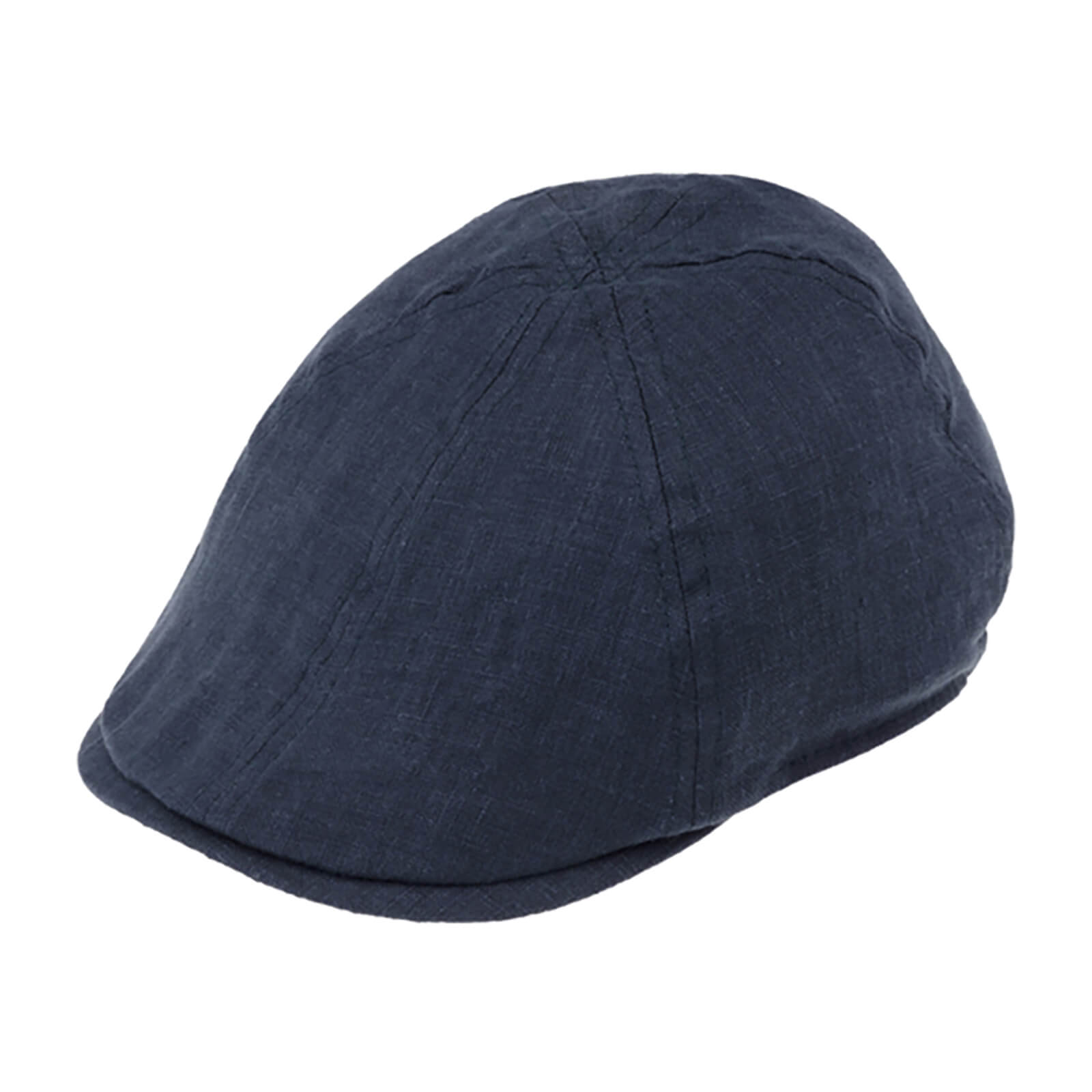 Fiebig Flatcap Leinen uni Marineblau