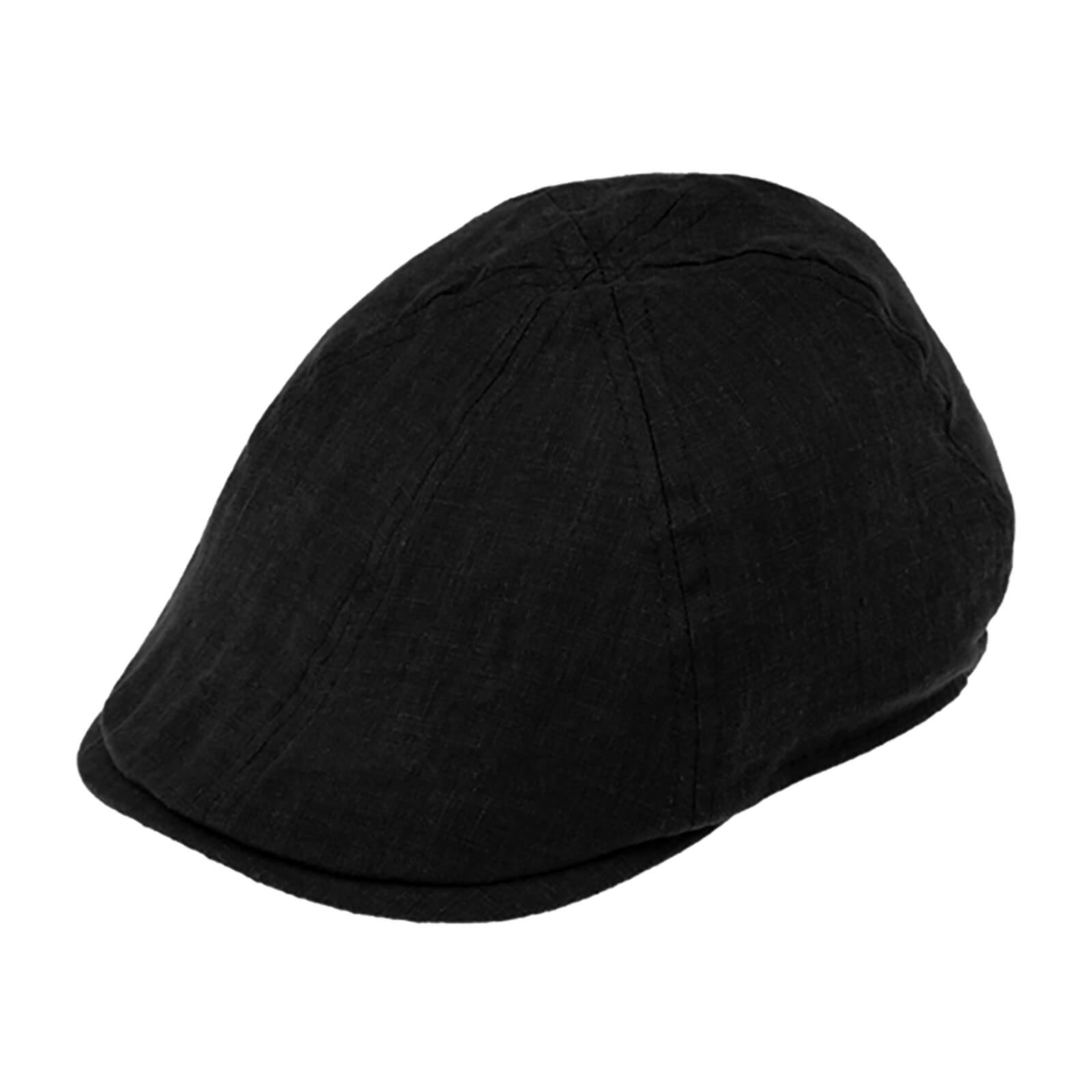 Fiebig Flatcap Leinen uni Schwarz