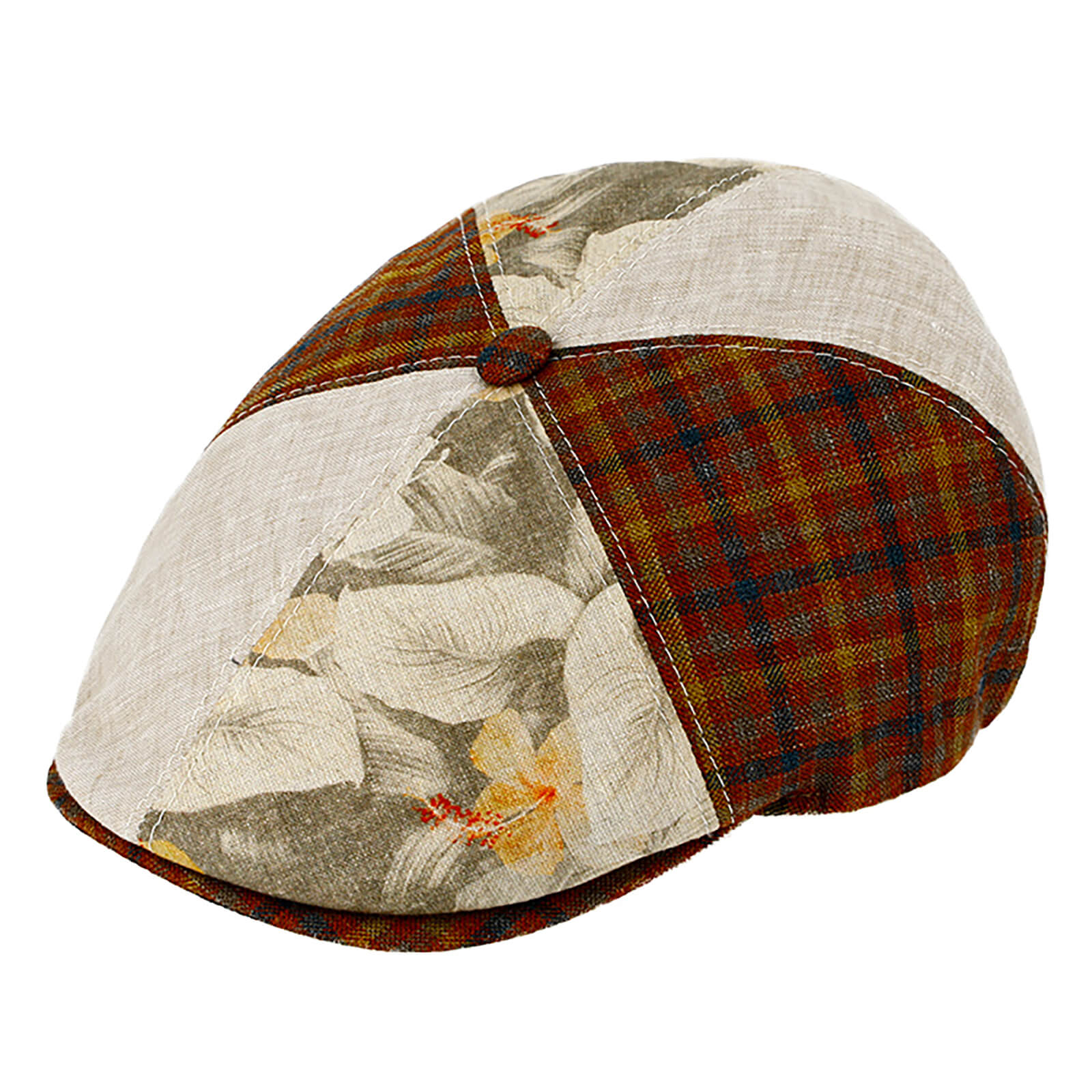 Fiebig 6-Panel Cap Karo Floral UV-Schutz Rost