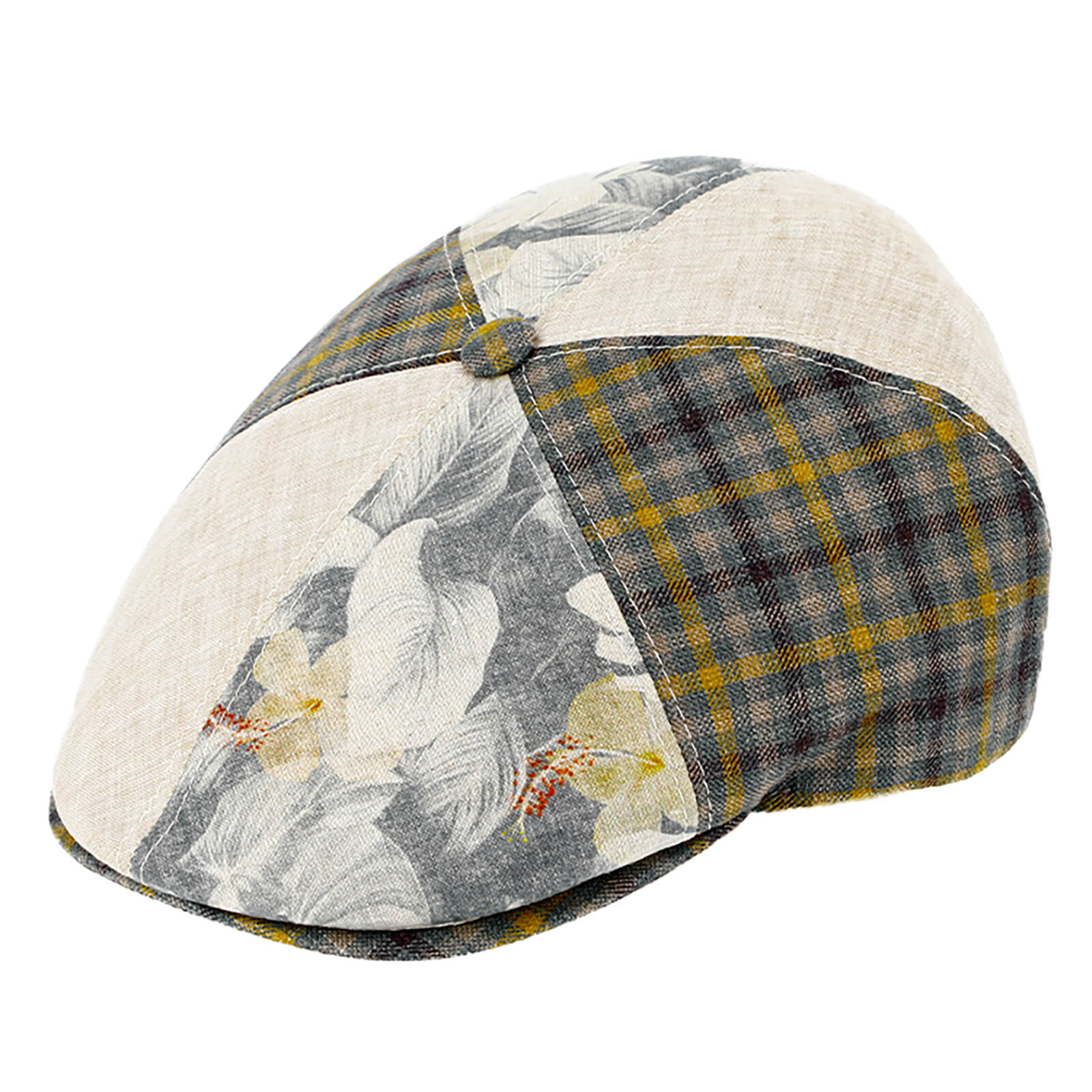 Fiebig 6-Panel Cap Karo Floral UV-Schutz Salbei
