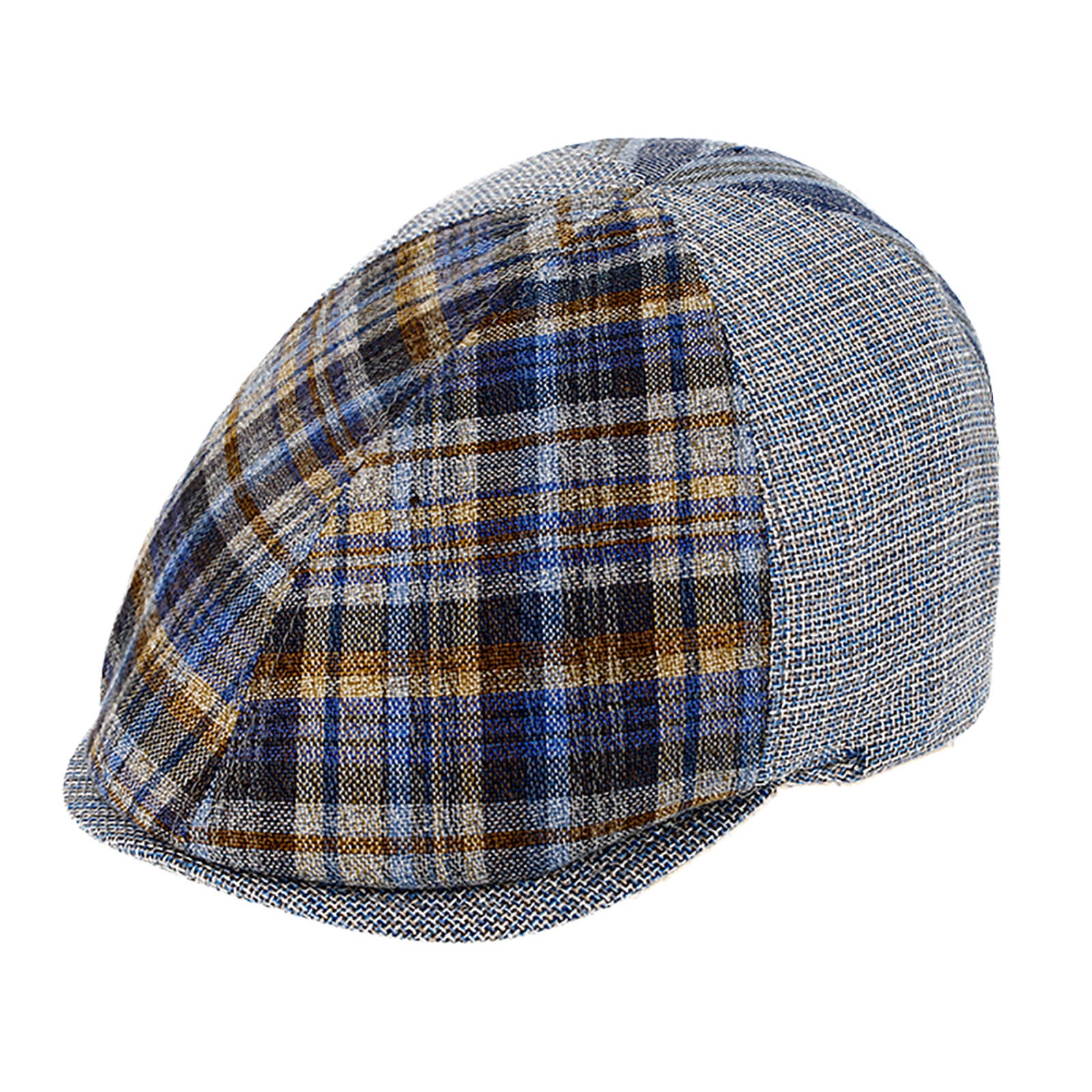Fiebig 6-Panel Cap Karo Streifen UV-Schutz Jeansblau