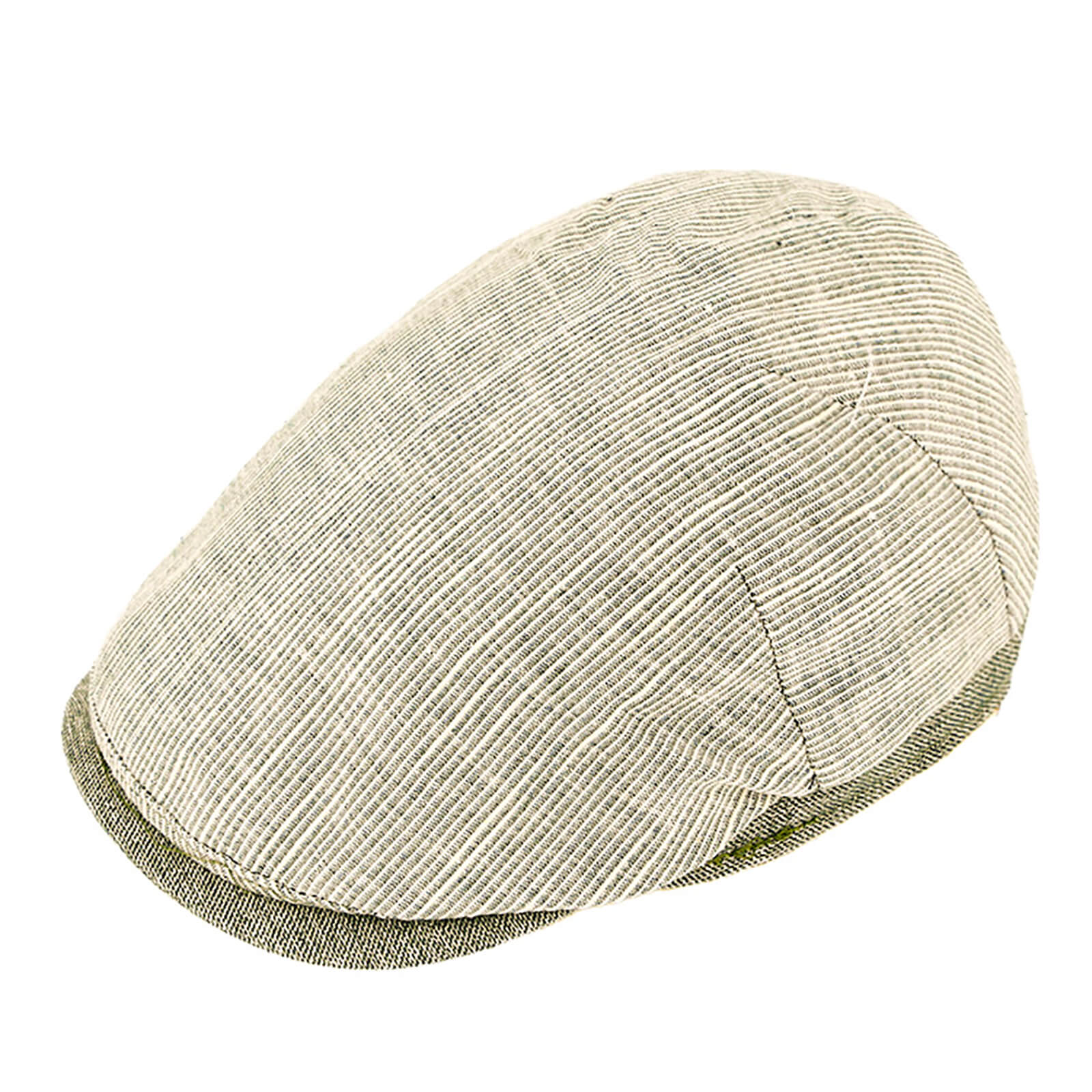 Fiebig Flatcap feine Streifen Schirm uni UV-Schutz Beige