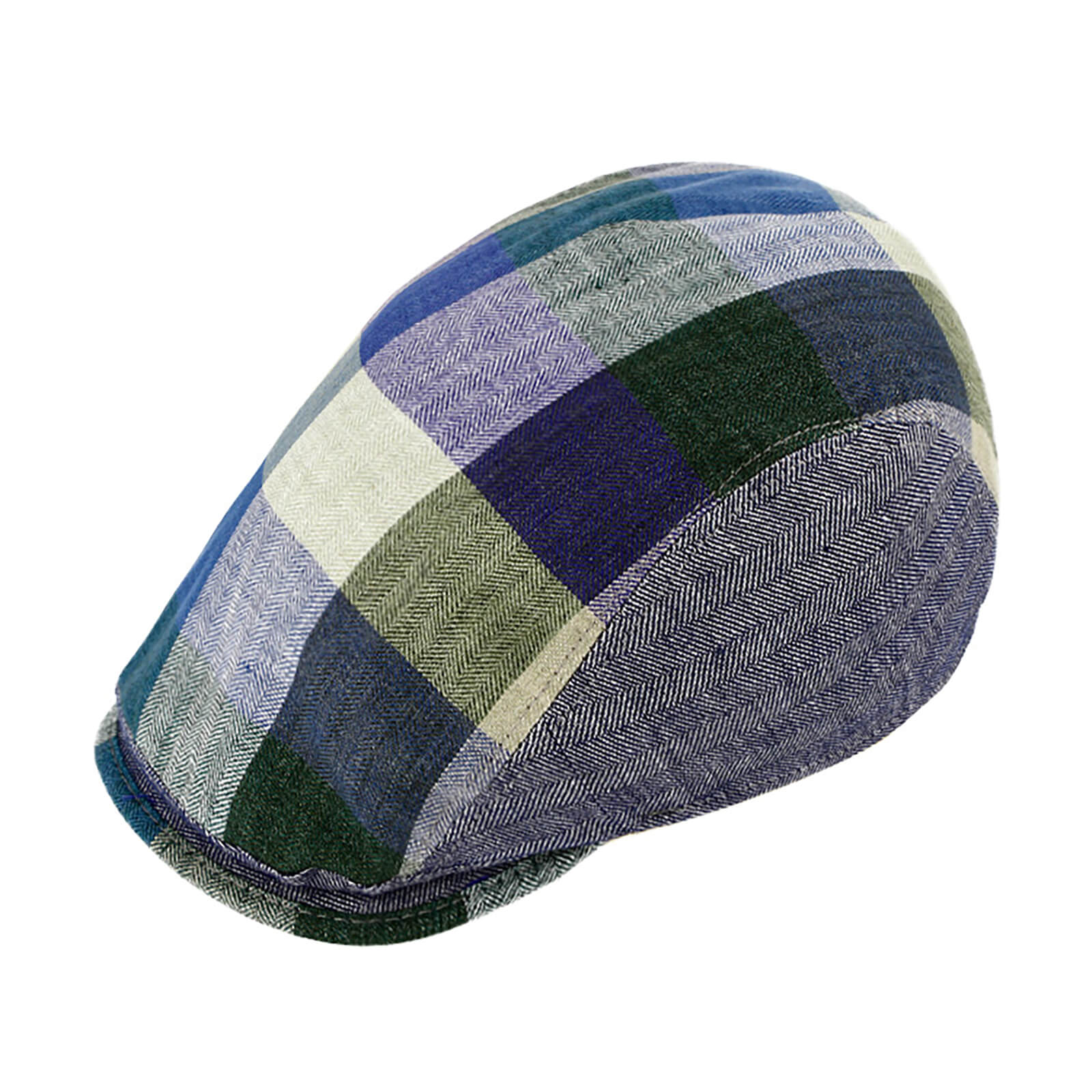Fiebig Flatcap bunt kariert UV-Schutz Marineblau