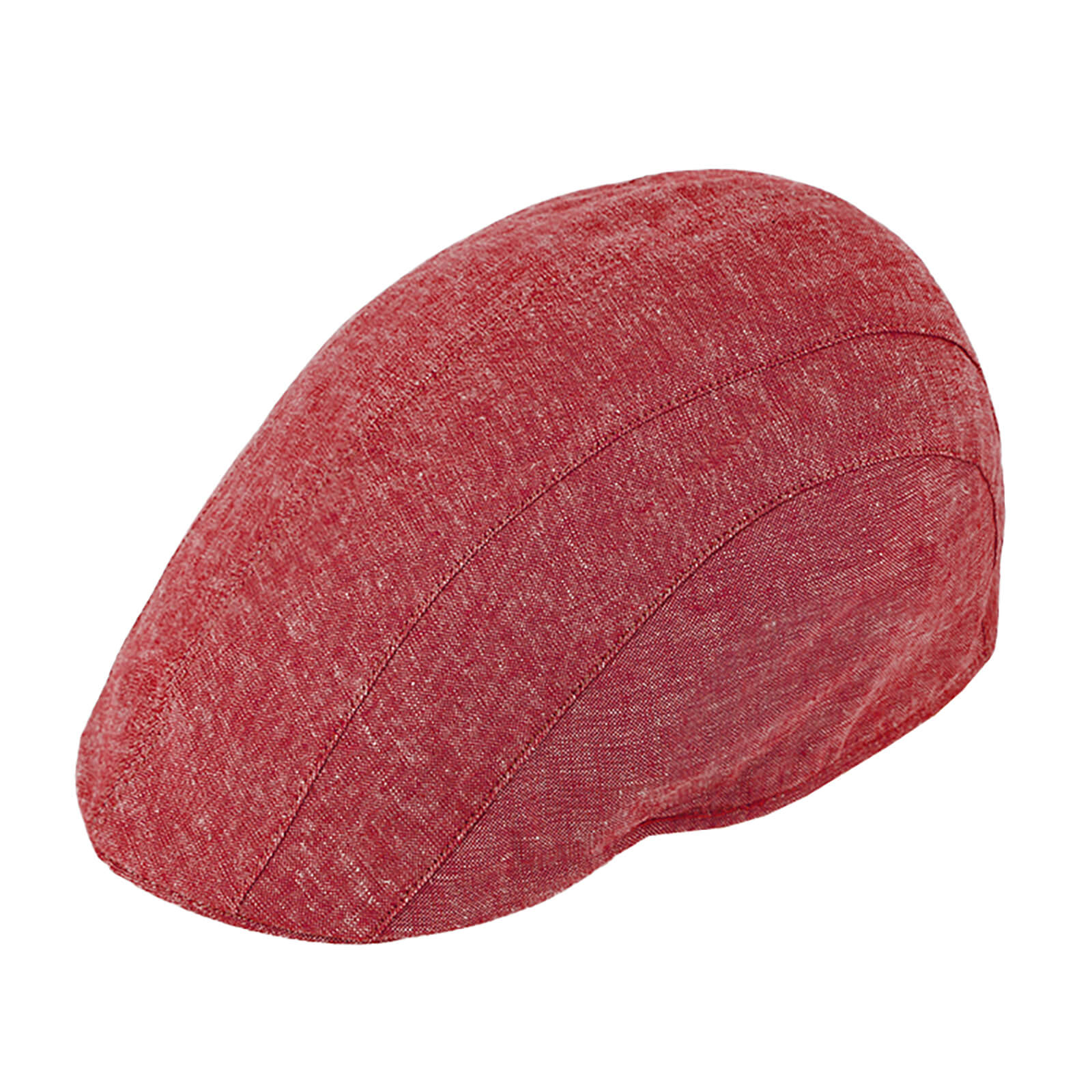 Fiebig Flatcap Leinen meliert uni Rot