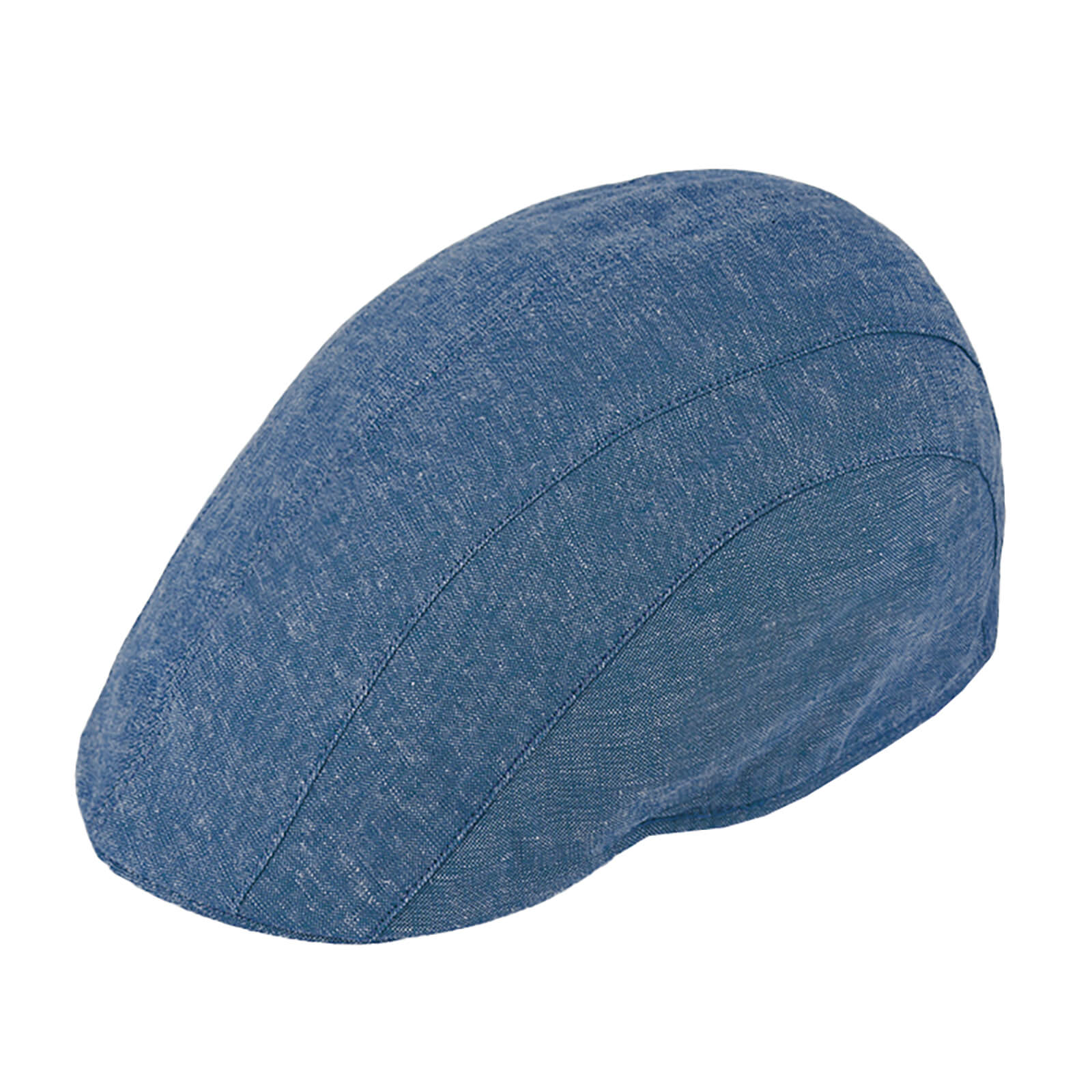 Fiebig Flatcap Leinen meliert uni Jeansblau