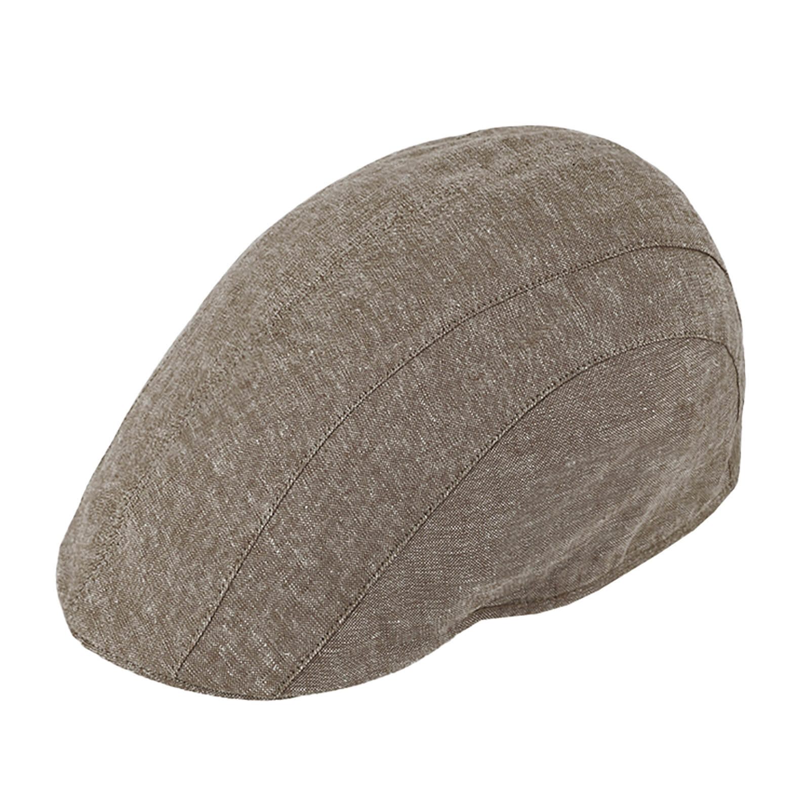 Fiebig Flatcap Leinen meliert uni Taupe