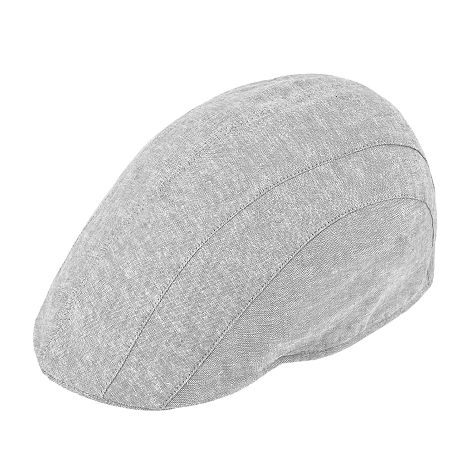 Fiebig Flatcap Leinen meliert uni Hellgrau