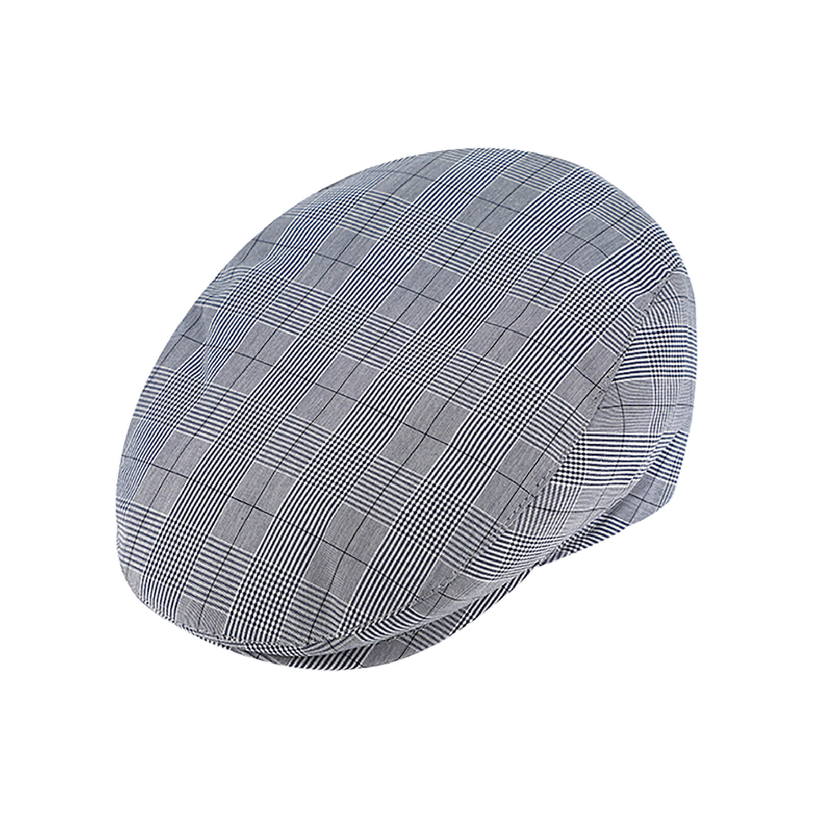 Fiebig Flatcap Baumwolle Karomuster Marineblau