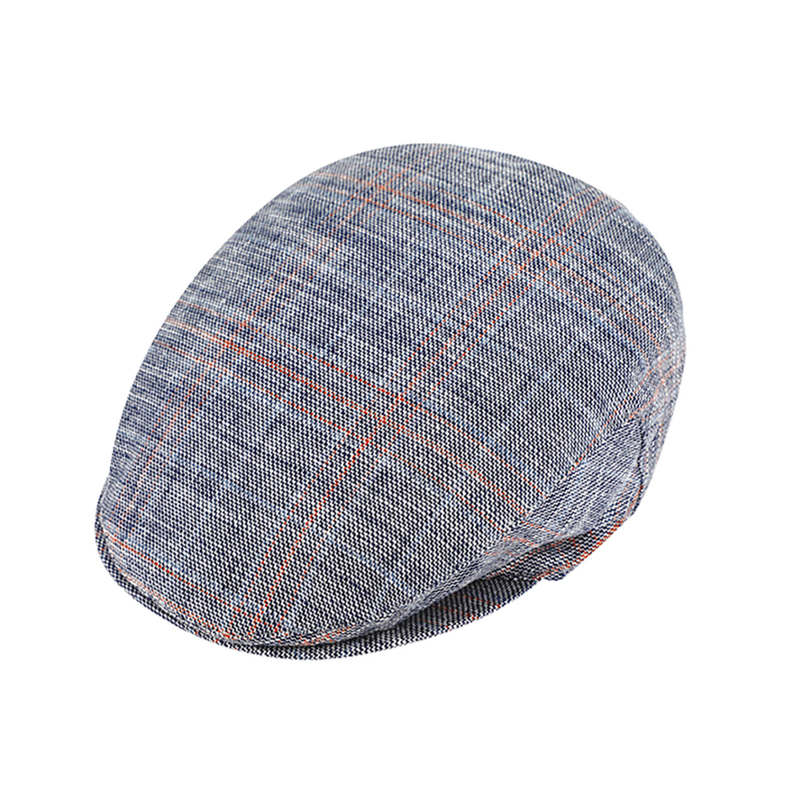 Fiebig Flatcap Leinen Karomuster Marineblau