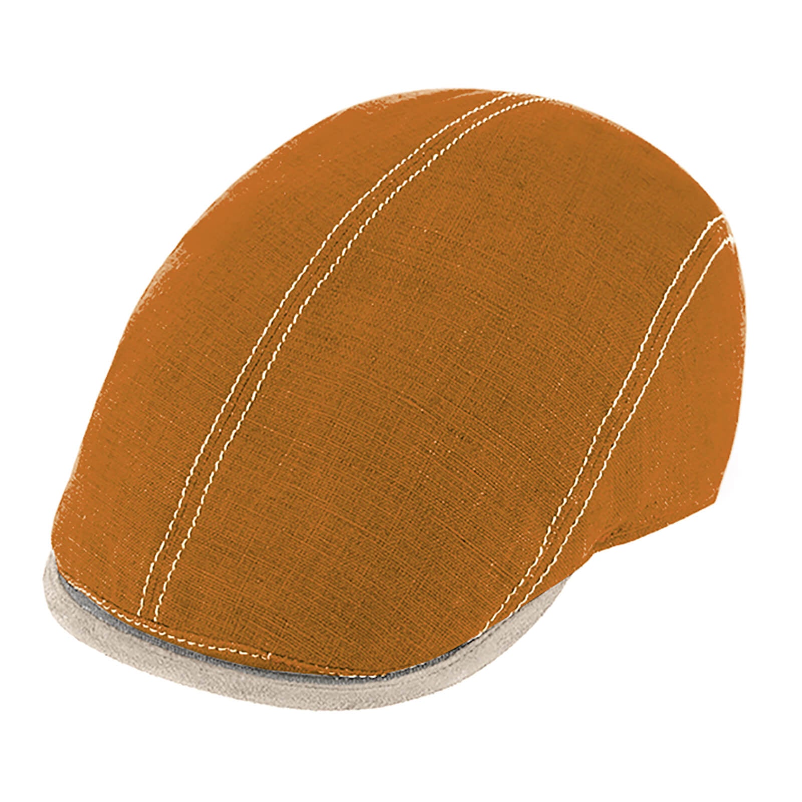Fiebig Flatcap Leinen mit Kontrastnähten UV-Schutz Curry