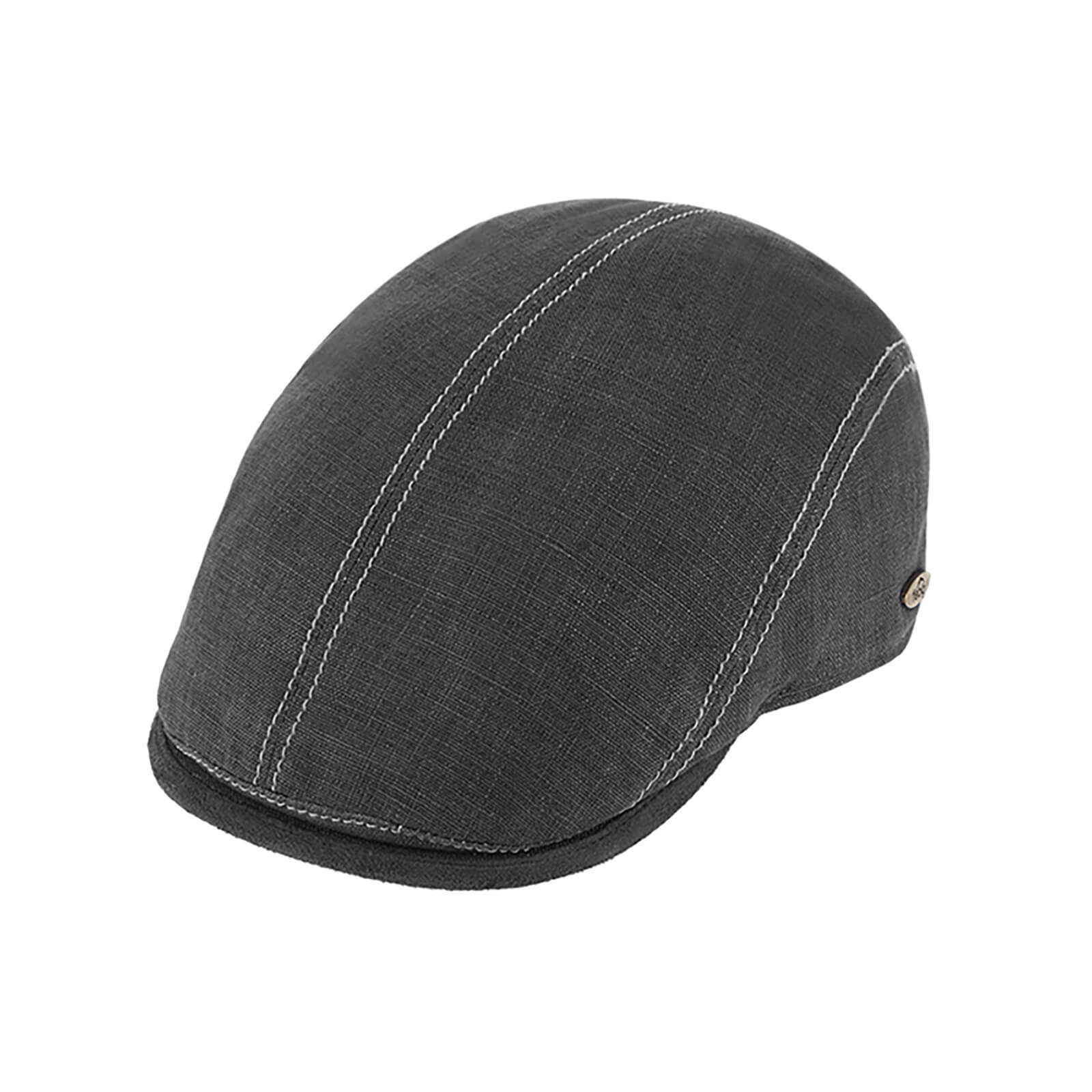 Fiebig Flatcap Leinen mit Kontrastnähten UV-Schutz Anthrazit