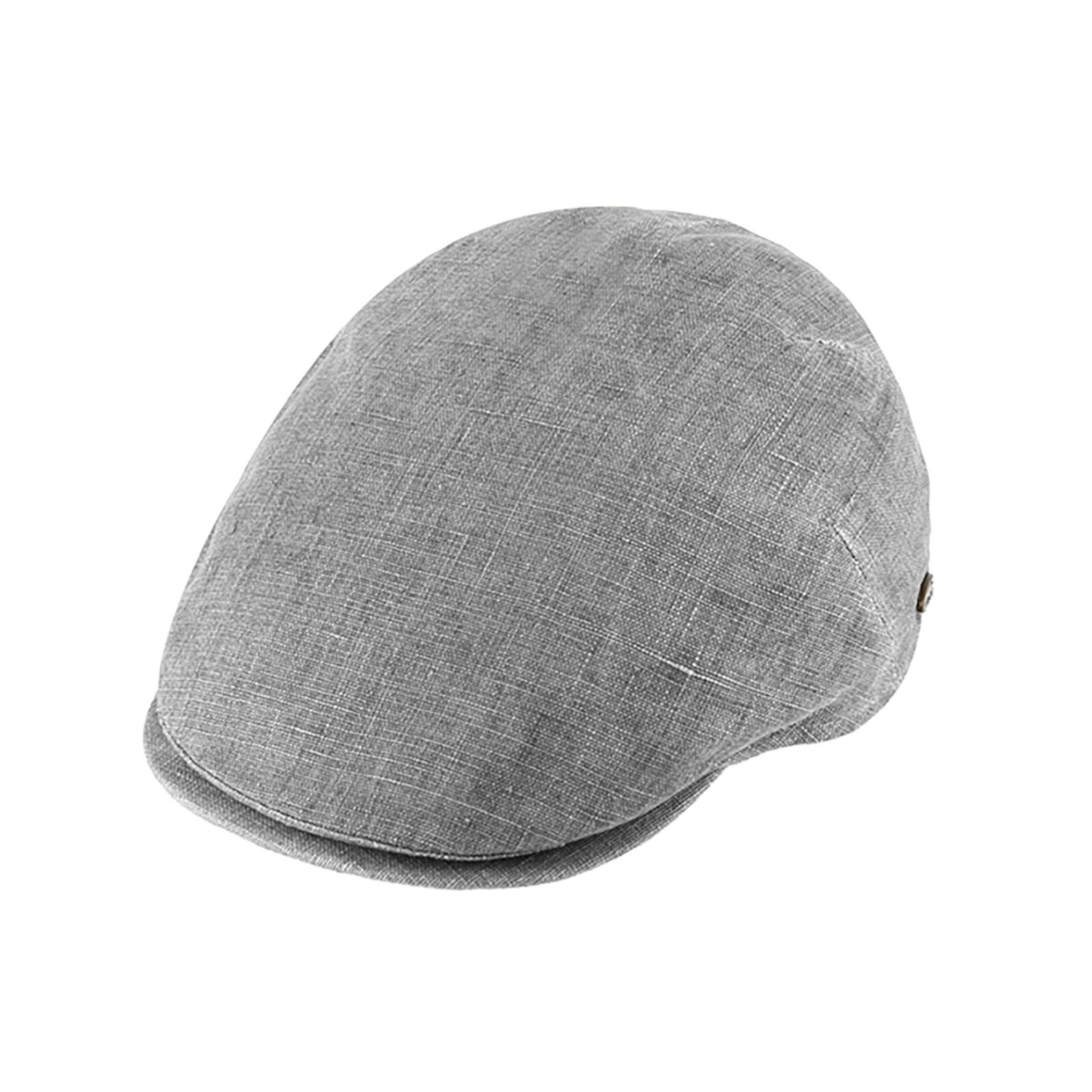 Fiebig Flatcap Leinen uni UV-Schutz Hellgrau