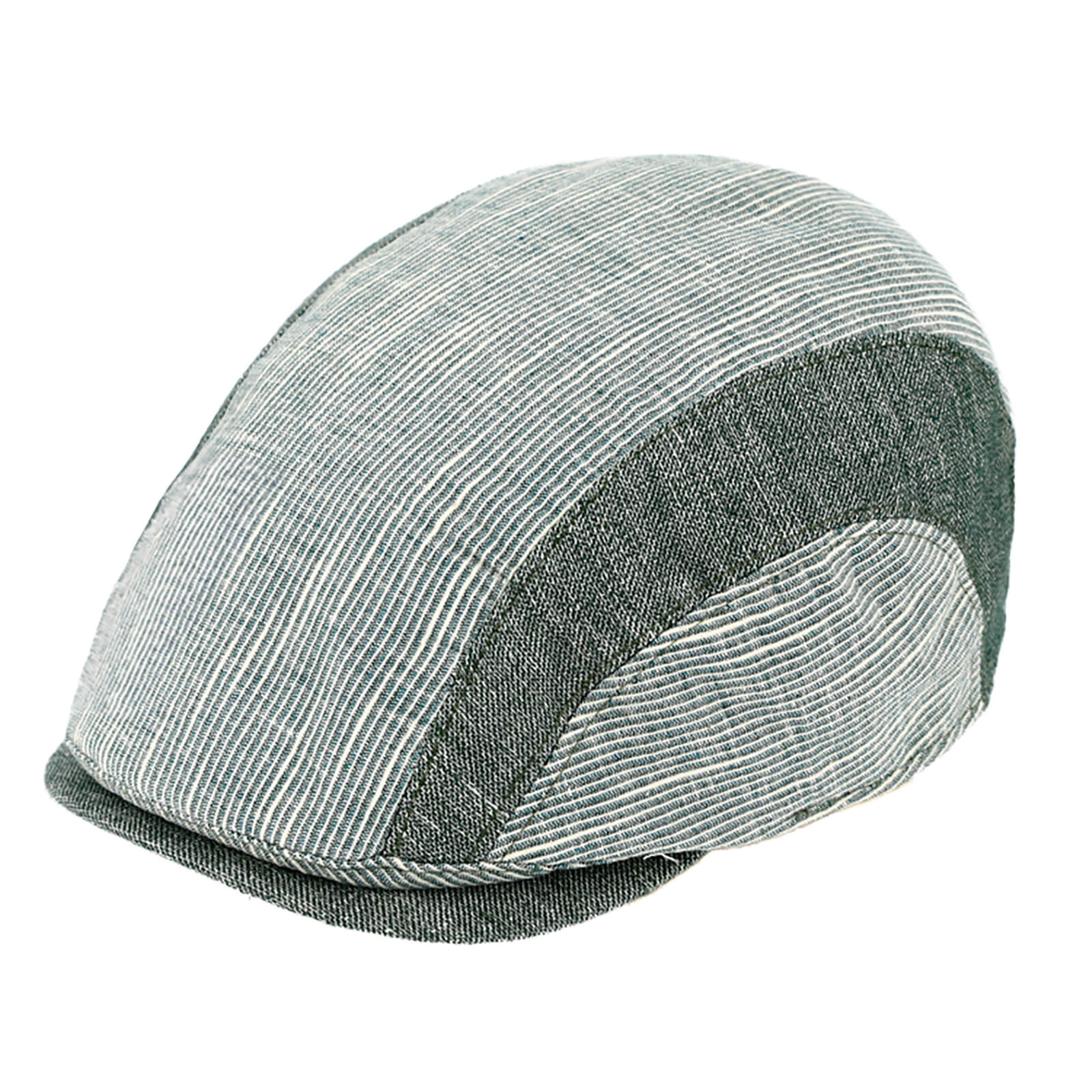 Fiebig Flatcap feine Streifen uni Tannengrün