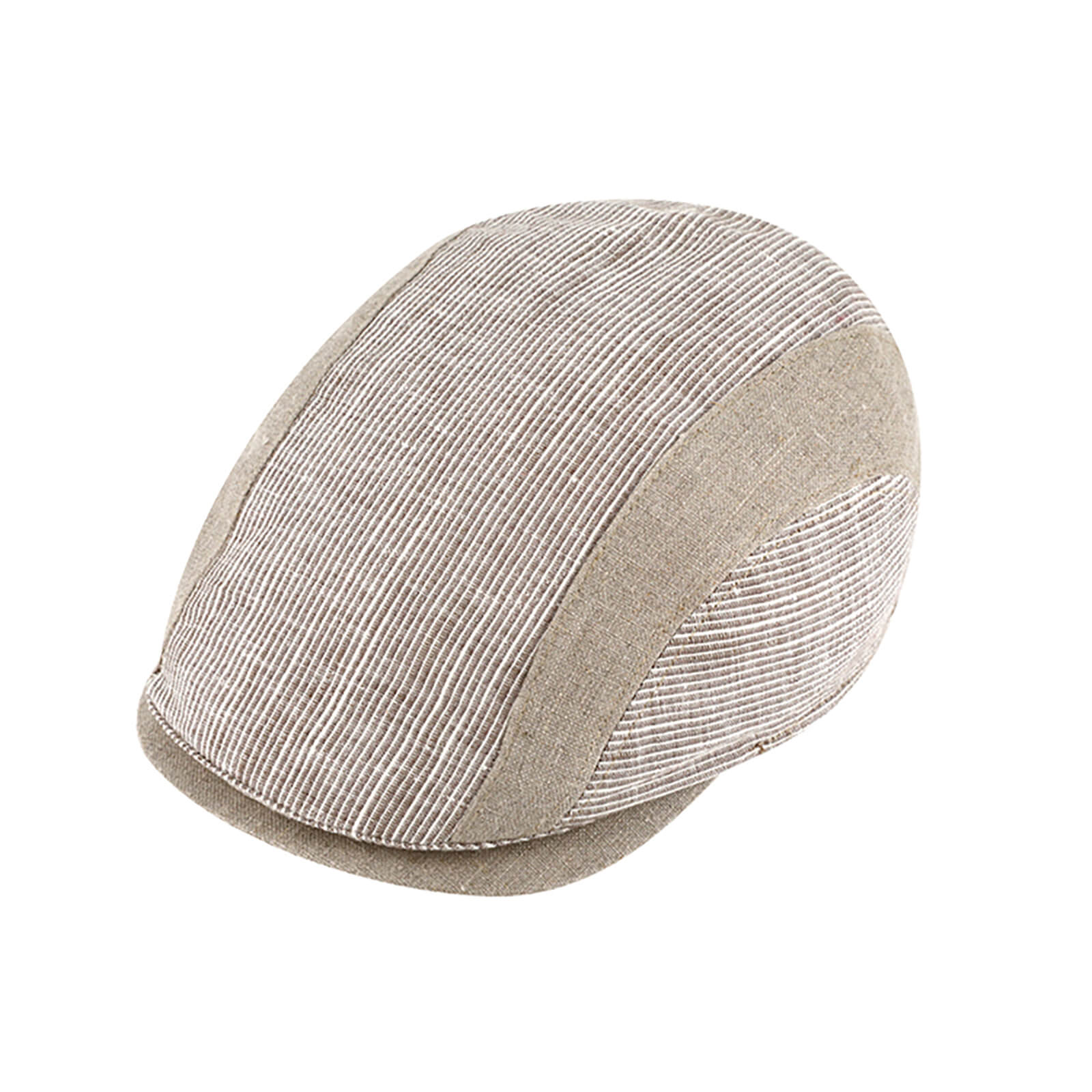 Fiebig Flatcap feine Streifen uni Beige