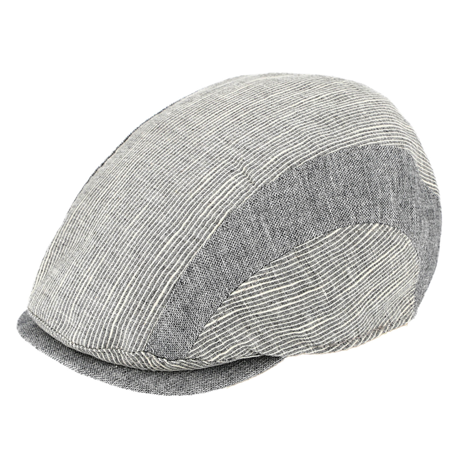 Fiebig Flatcap feine Streifen uni Hellgrau