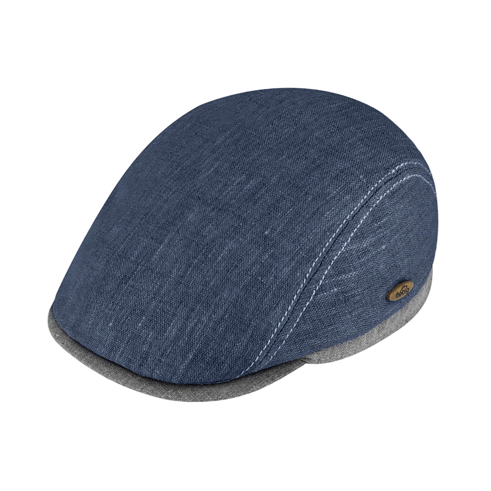 Fiebig Flatcap Leinen mit Steg UV-Schutz Jeansblau