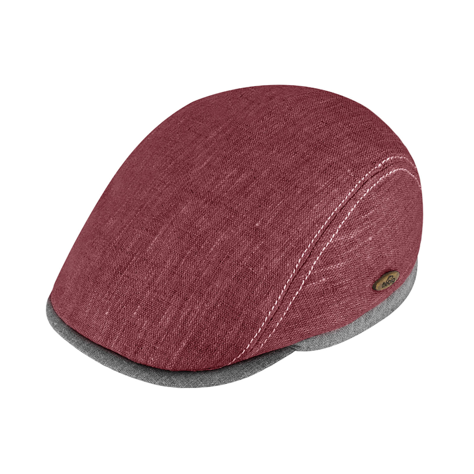 Fiebig Flatcap Leinen mit Steg UV-Schutz Erdbeerrot