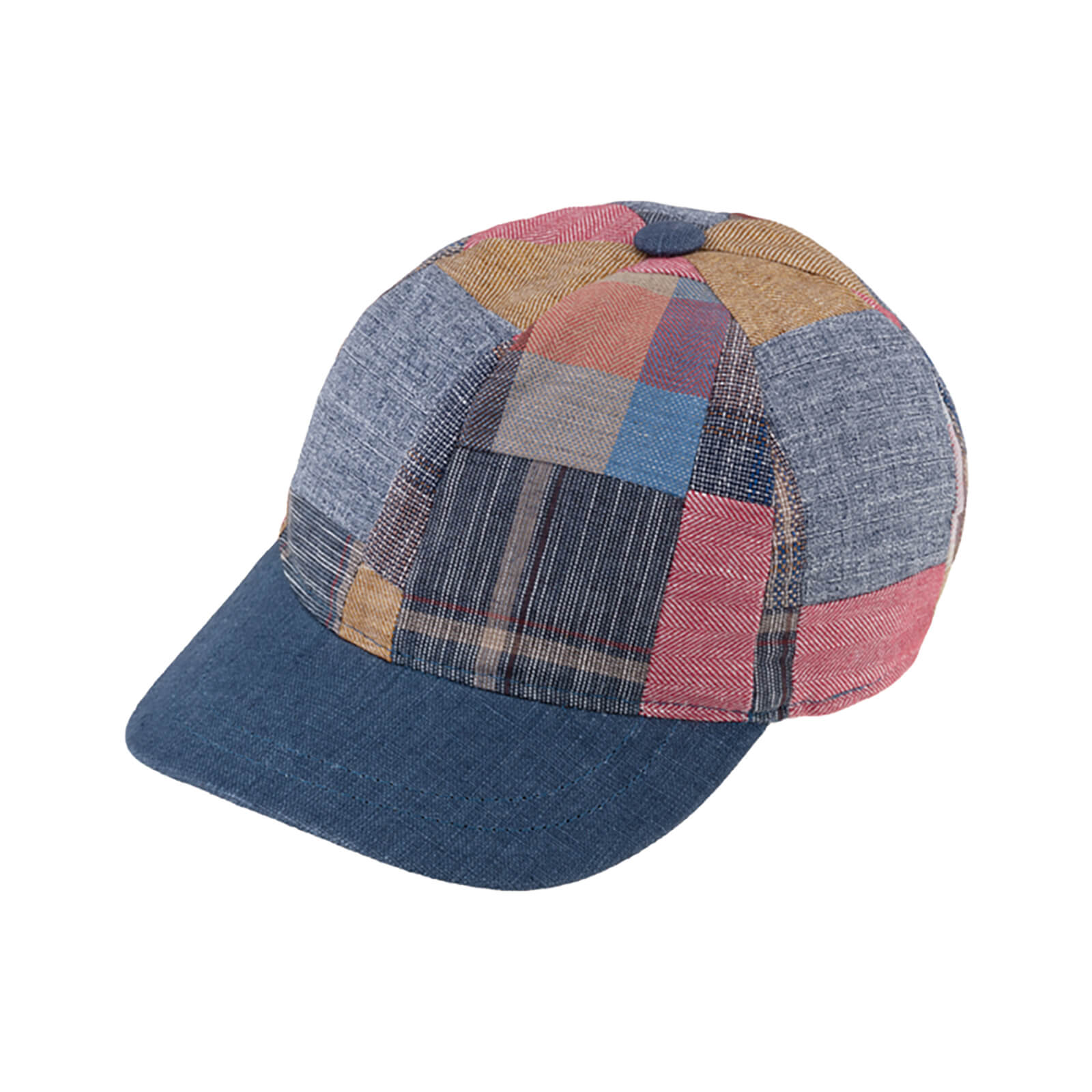 Fiebig Baseballcap Patchwork Schild uni UV-Schutz Marineblau